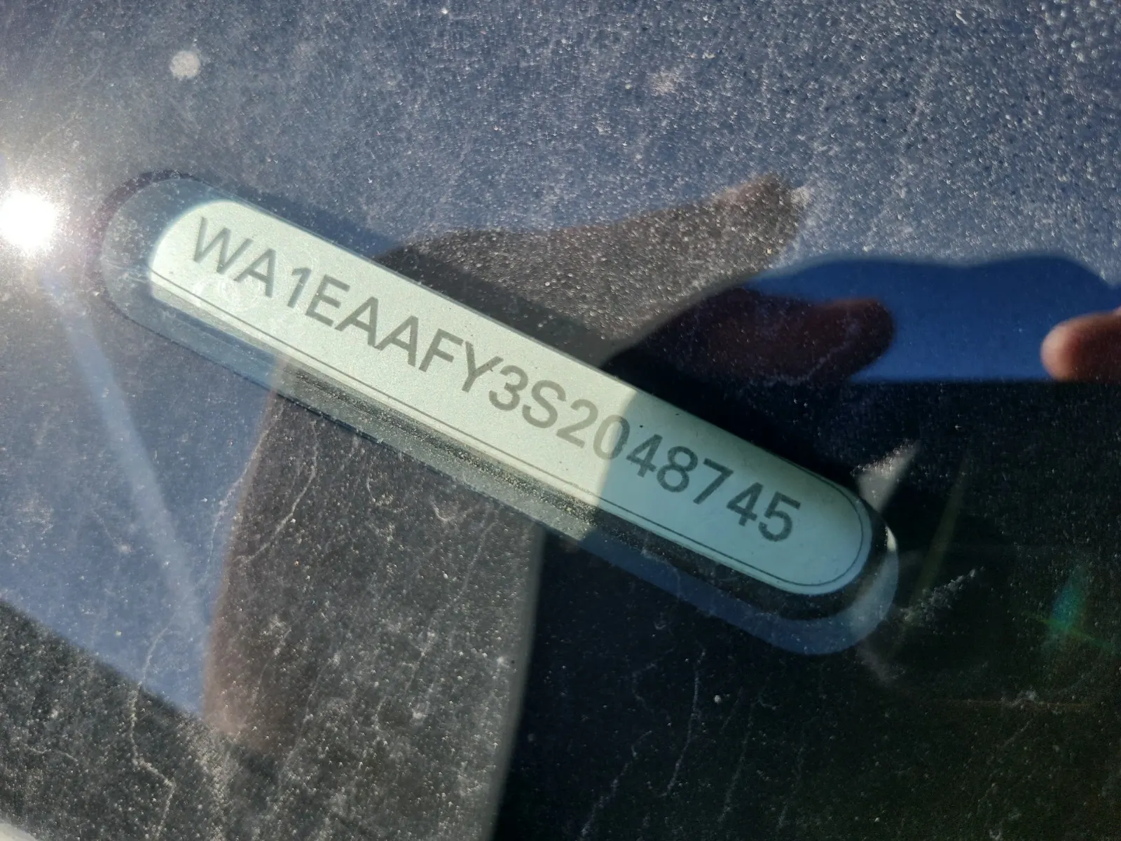 Dash VIN Plate Photo