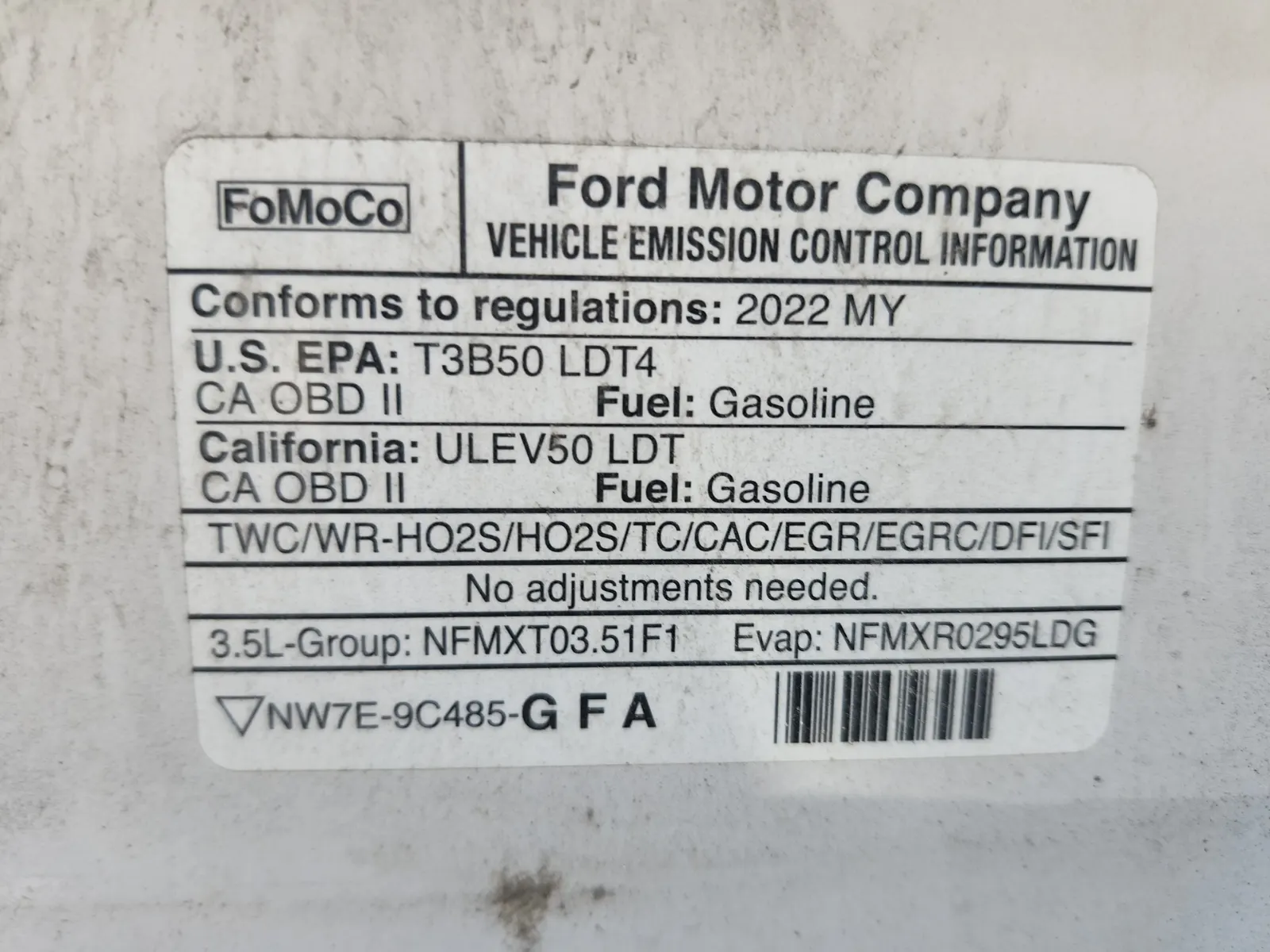 Emission Sticker Photo