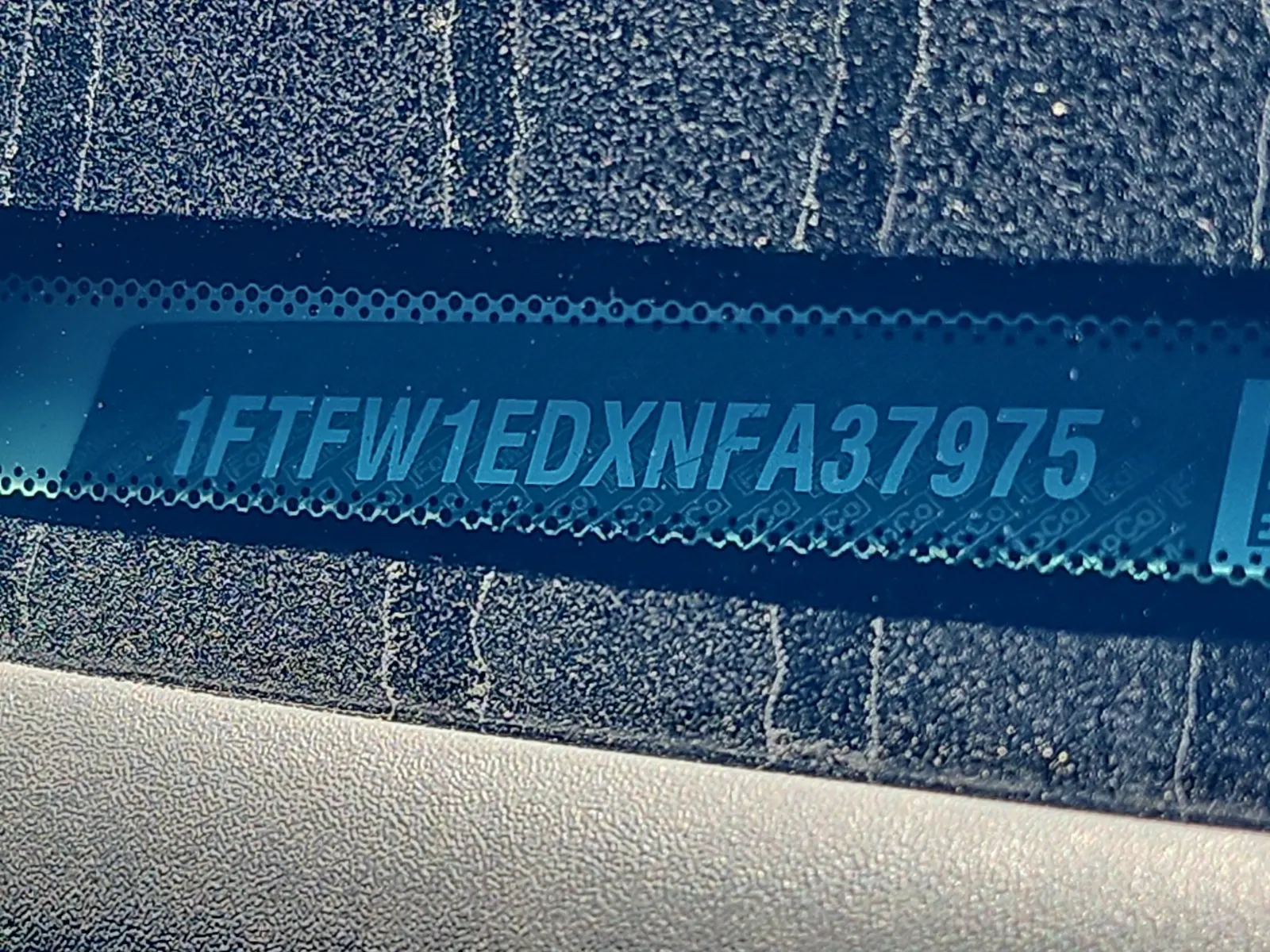 Dash VIN Plate Photo