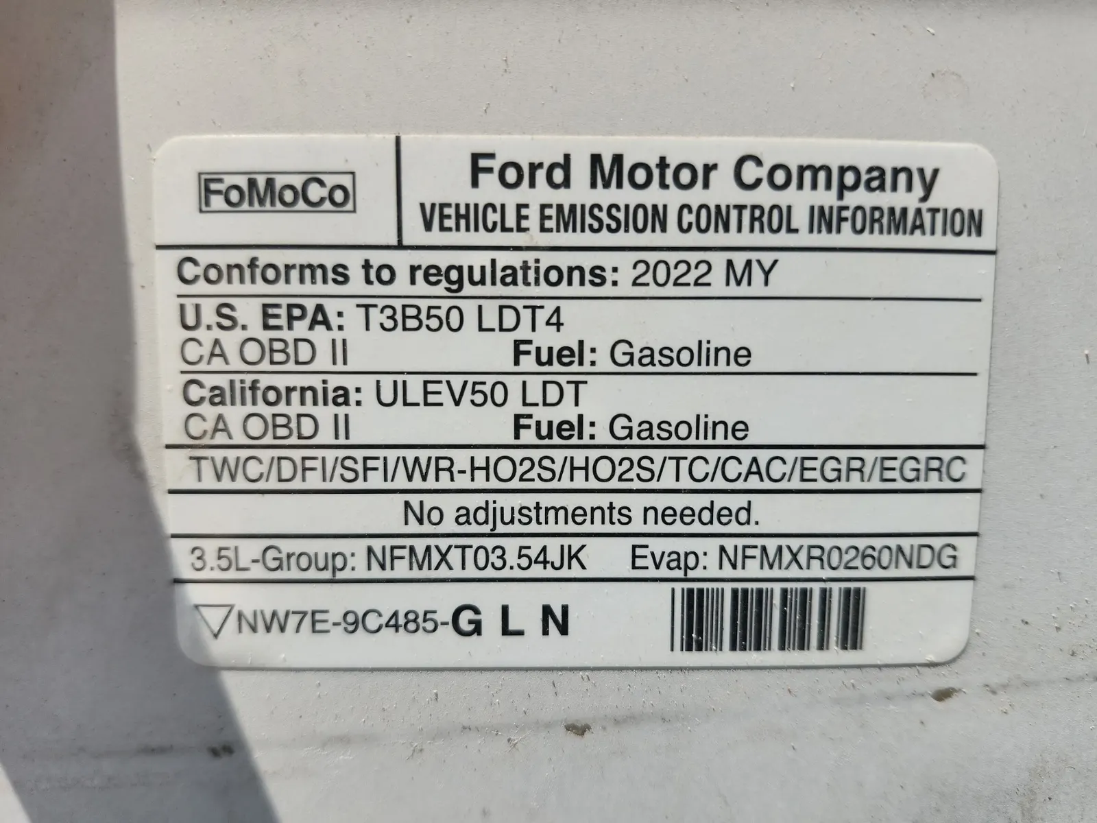 Emission Sticker Photo