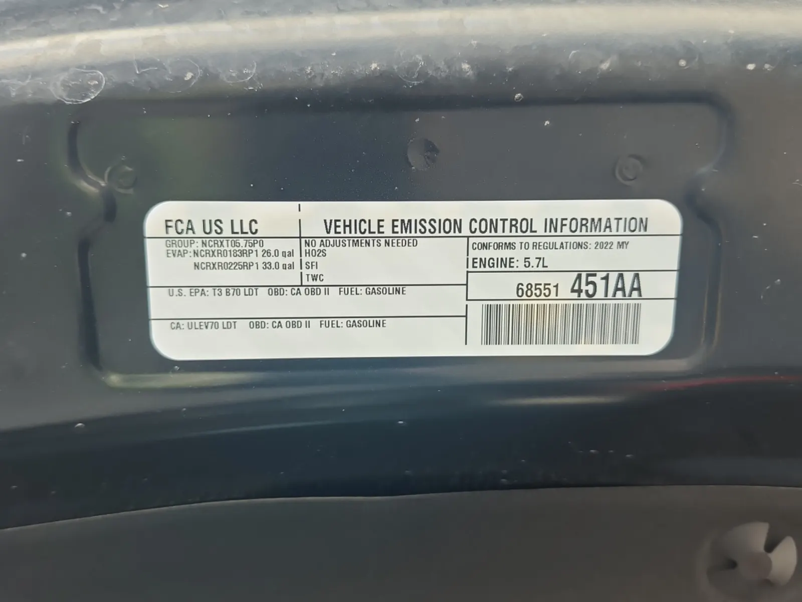 Emission Sticker Photo