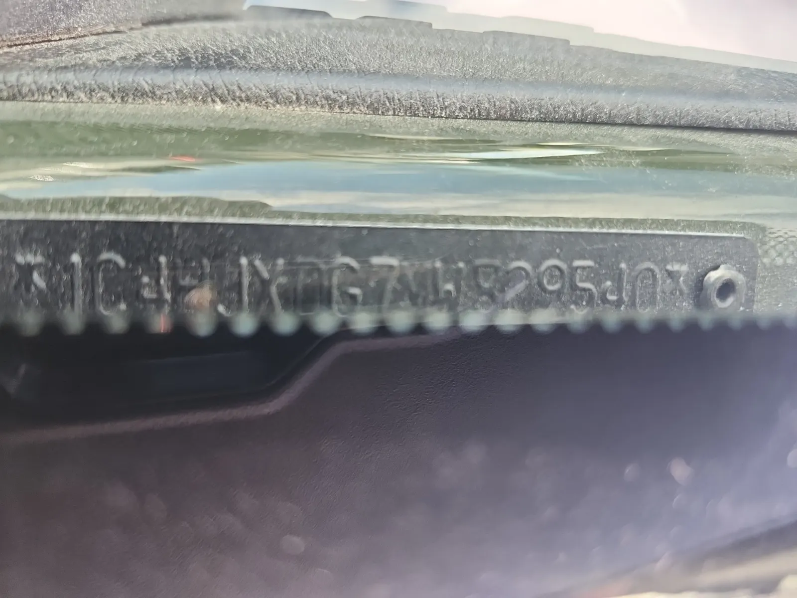 Dash VIN Plate Photo