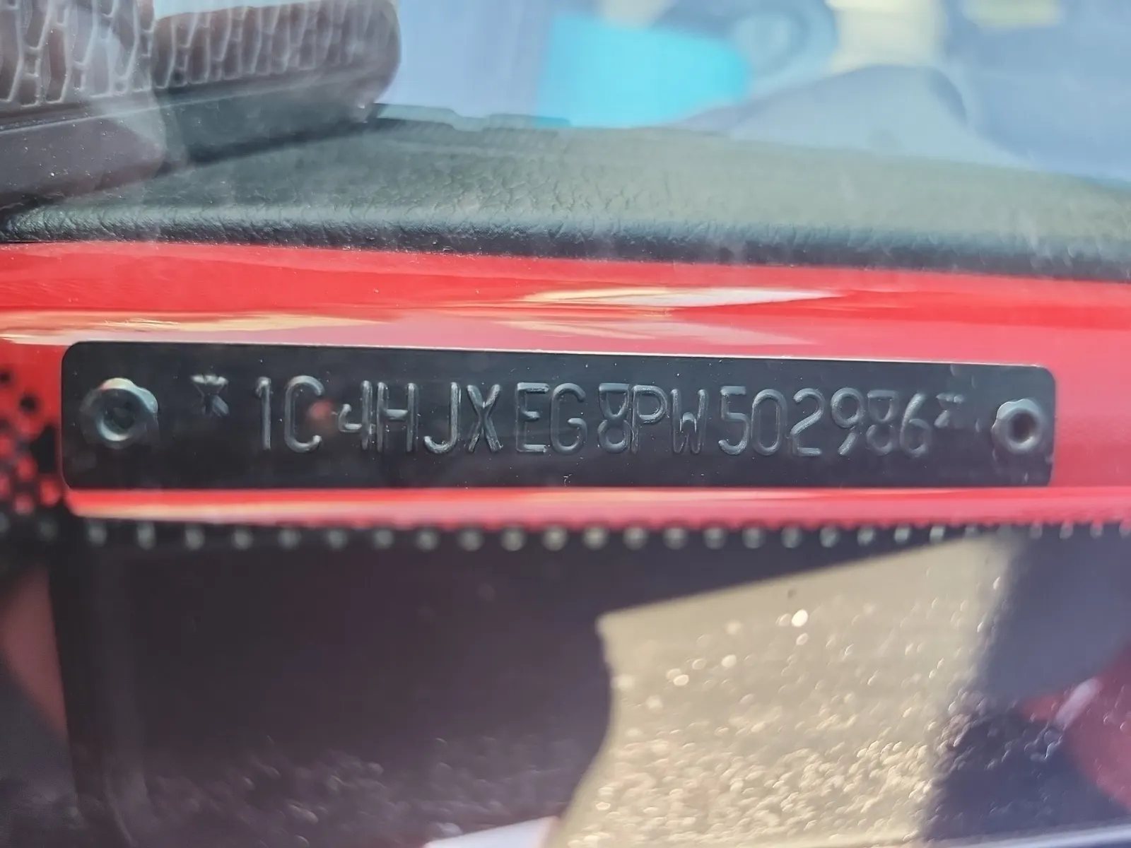 Dash VIN Plate Photo