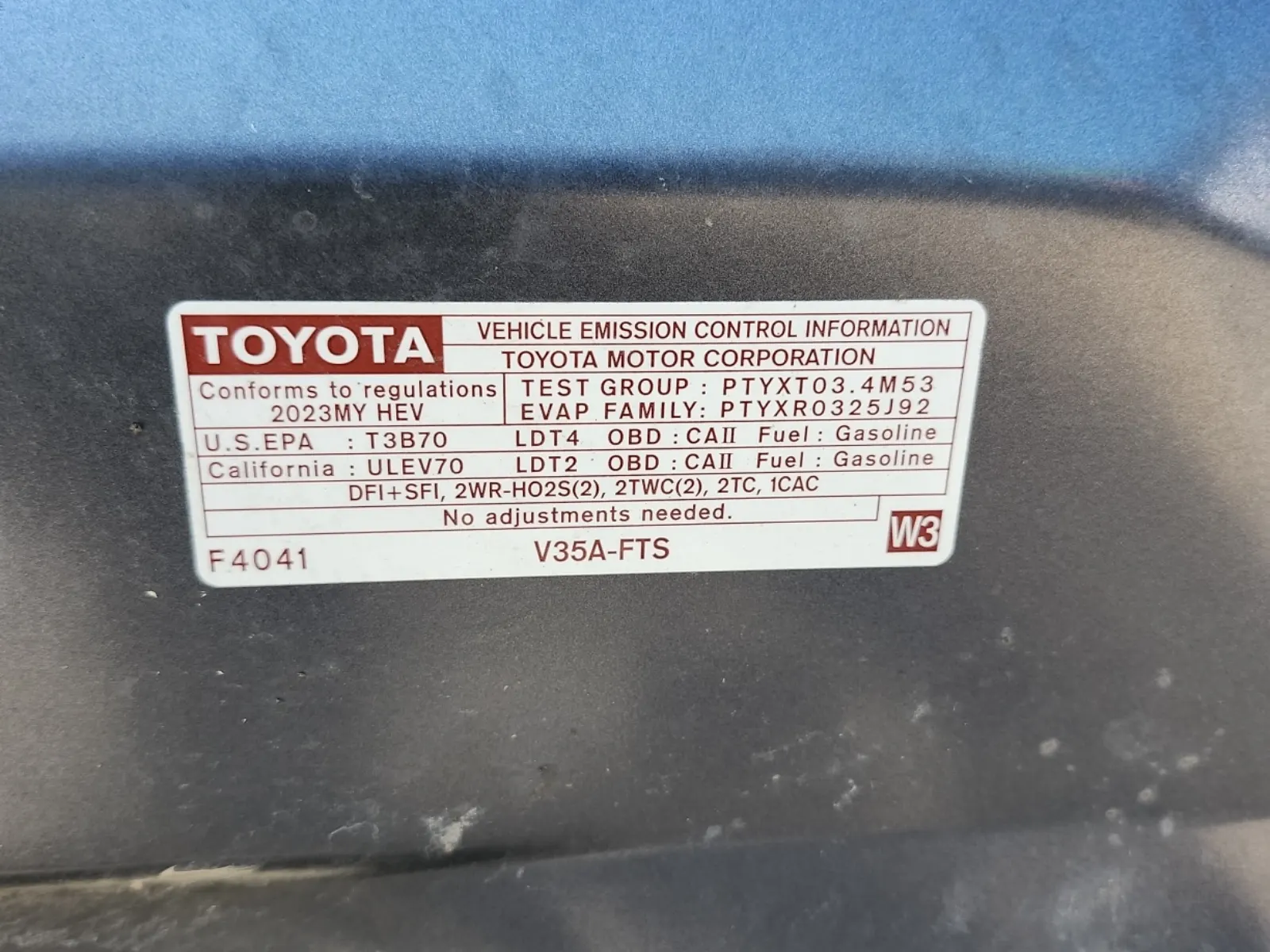Emission Sticker Photo