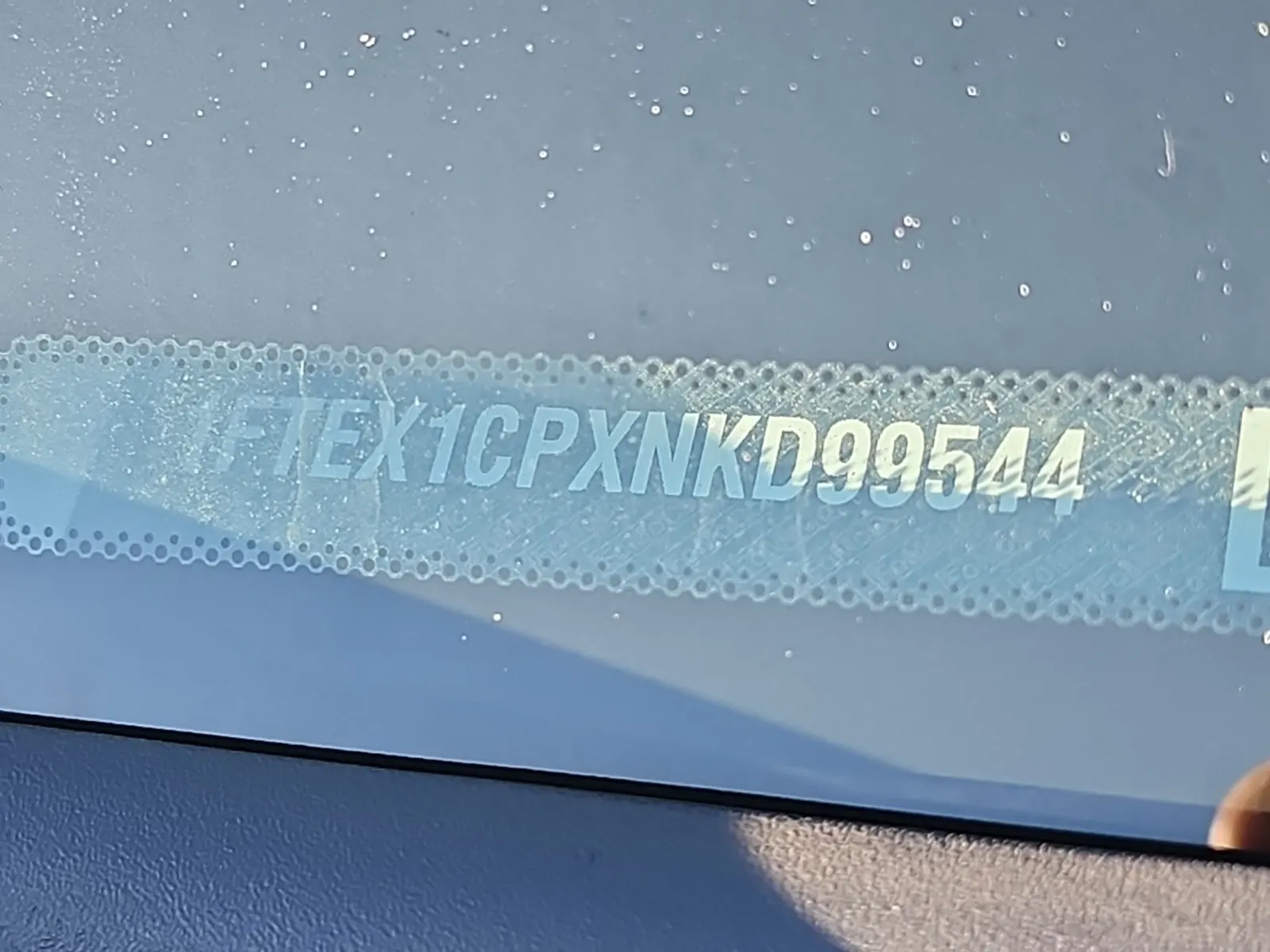 Dash VIN Plate Photo