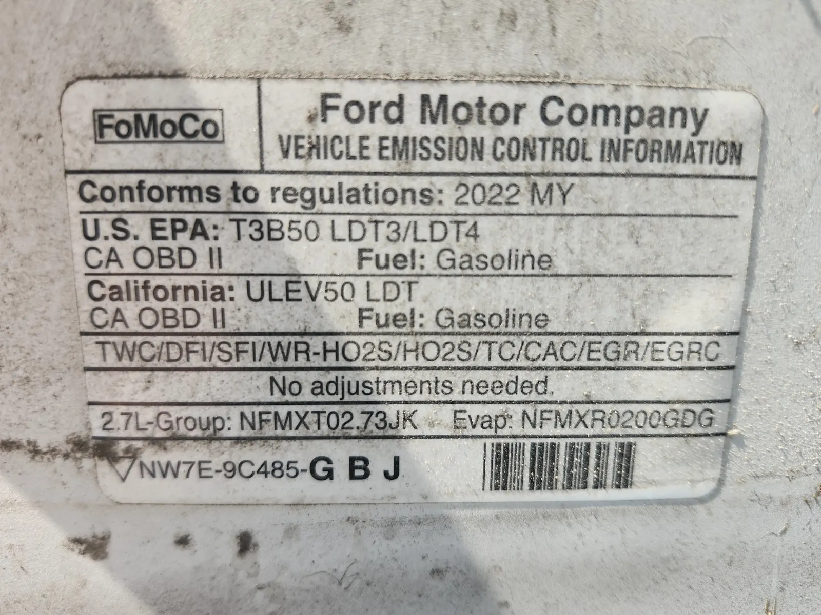 Emission Sticker Photo