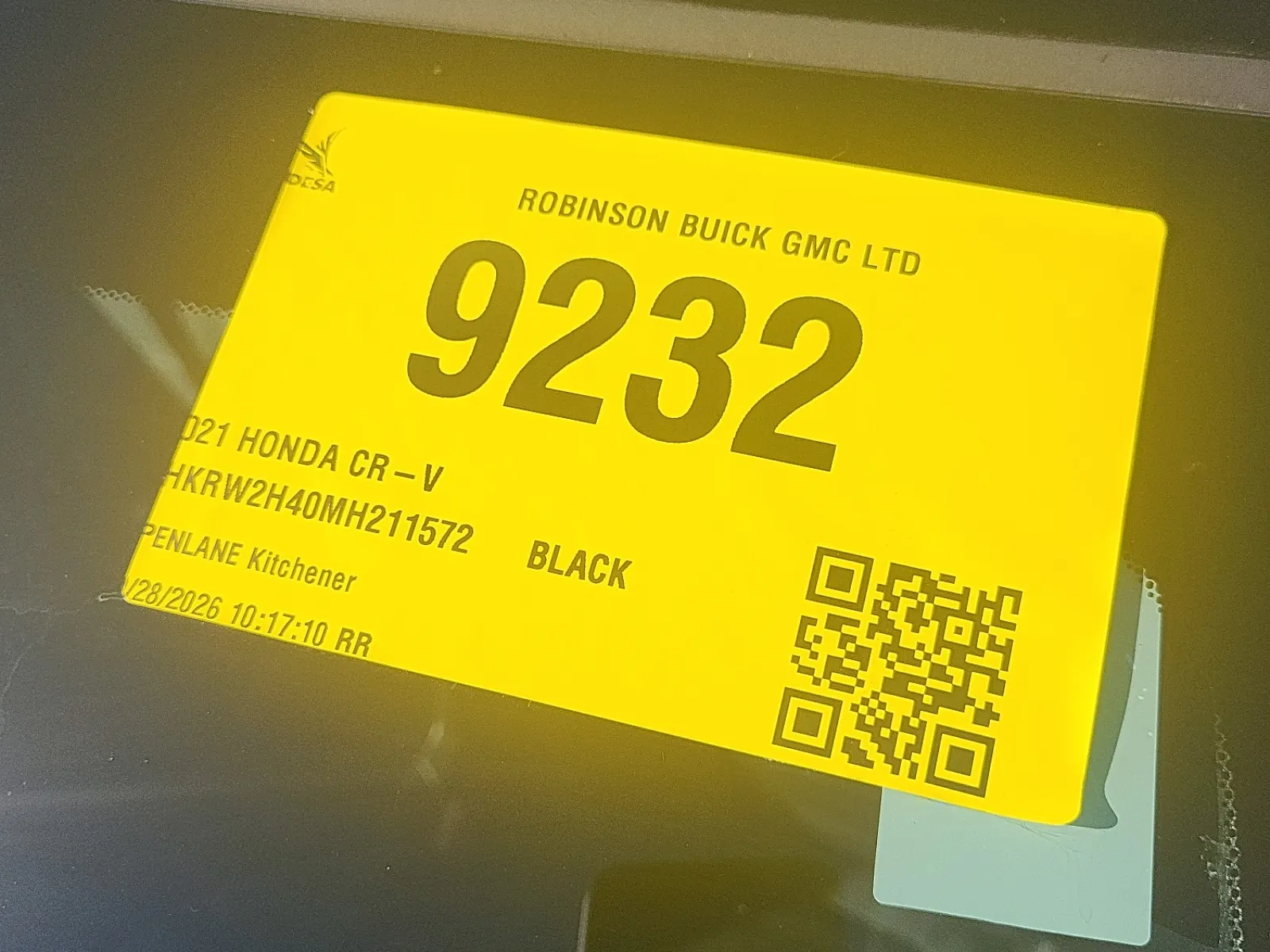 Inventory Label Photo