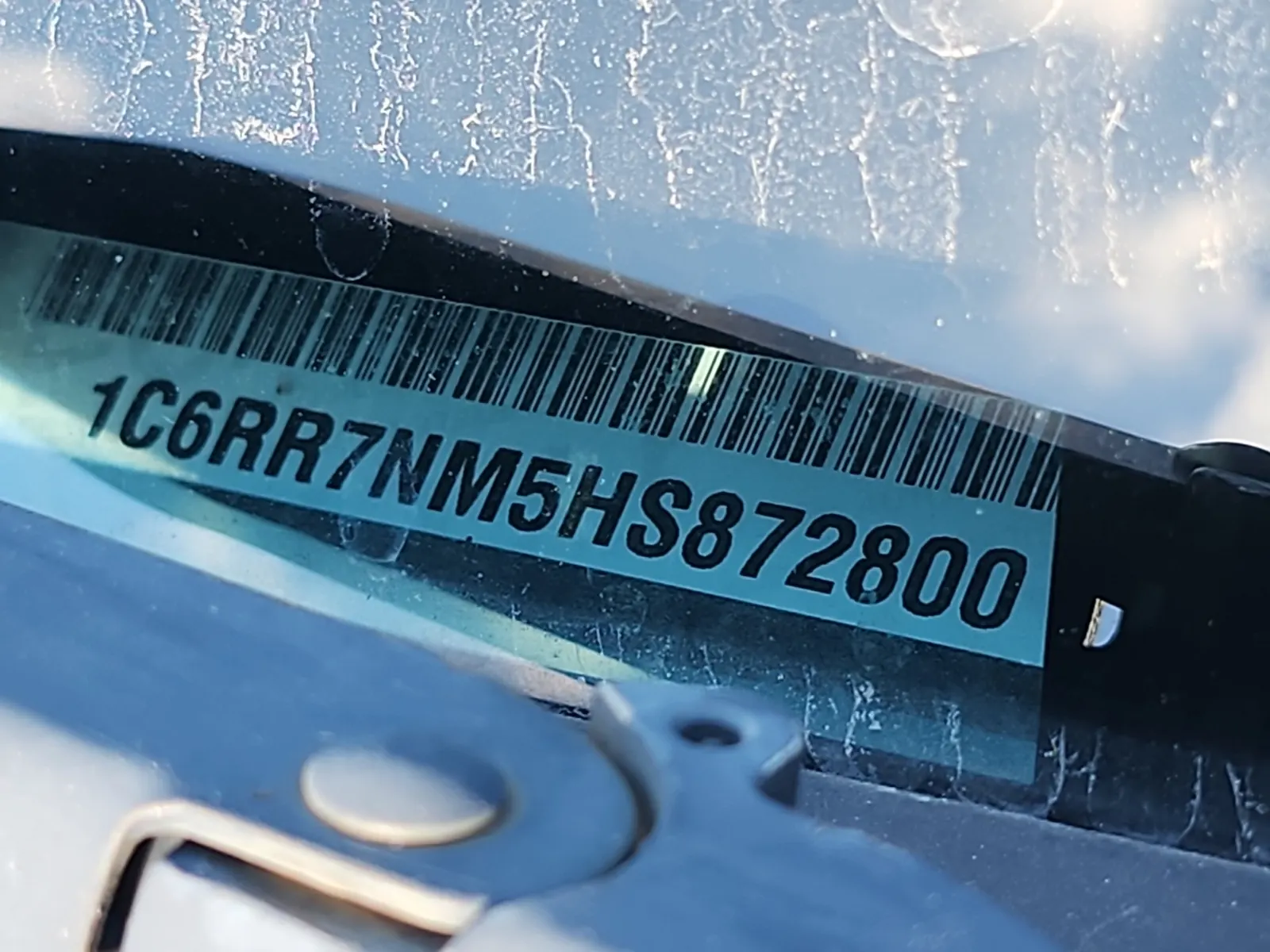 Dash VIN Plate Photo