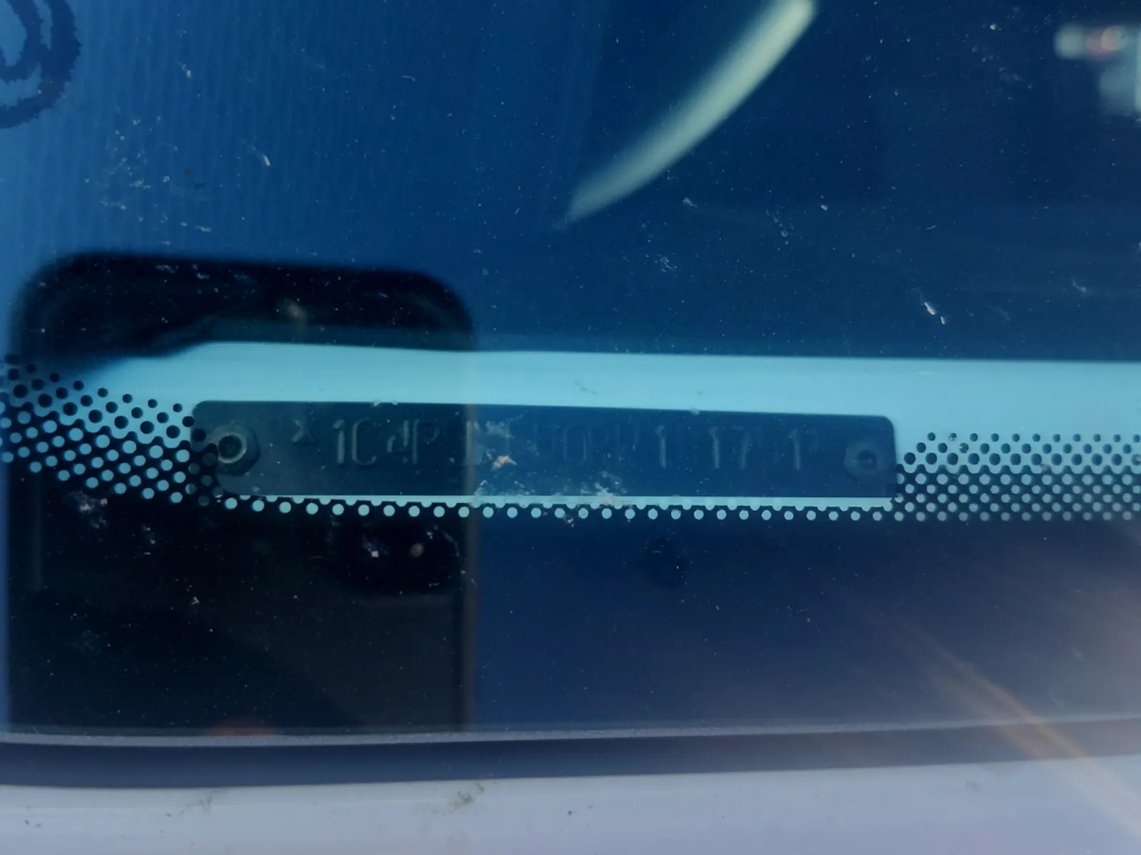 Dash VIN Plate Photo