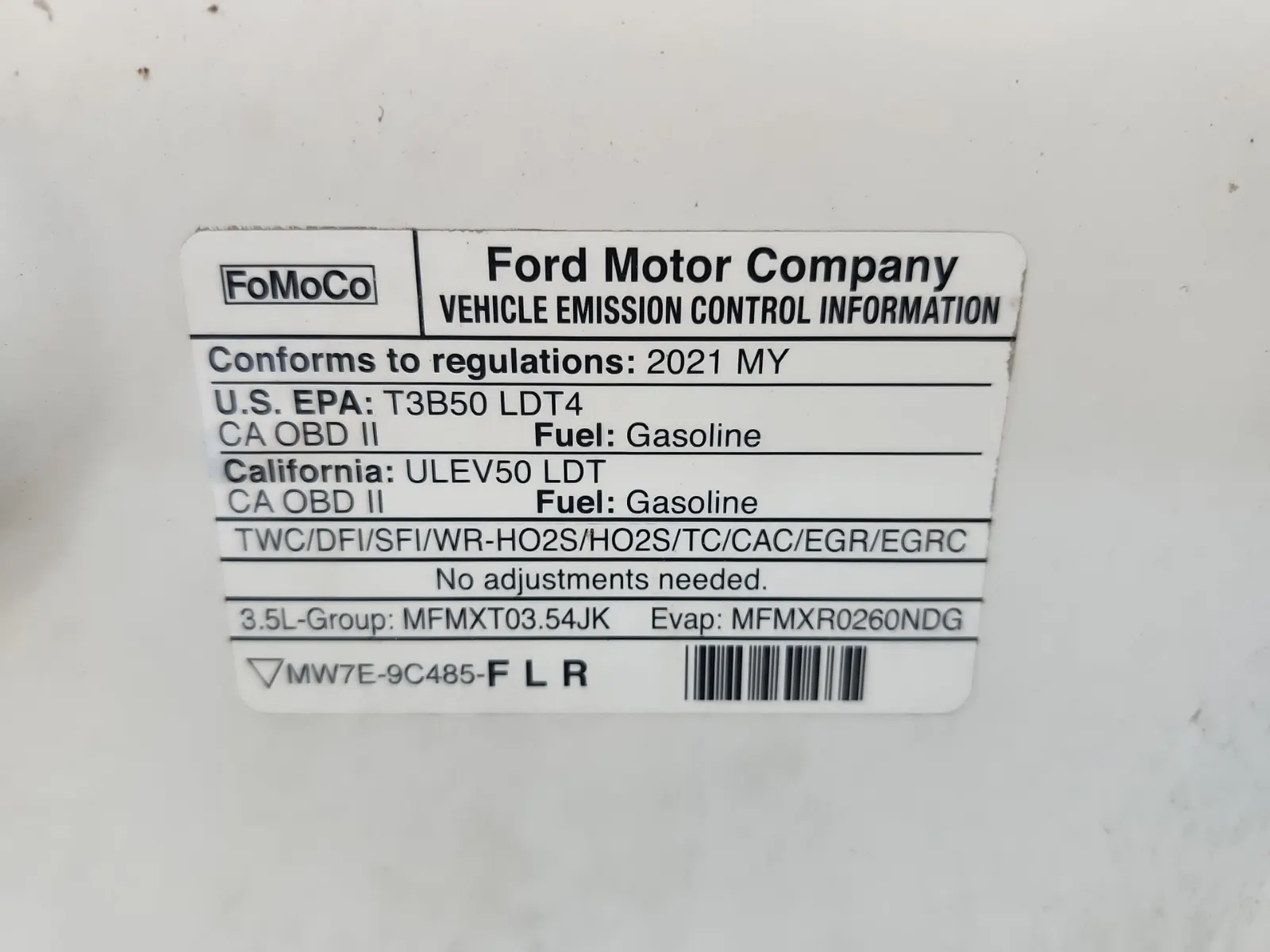 Emission Sticker Photo