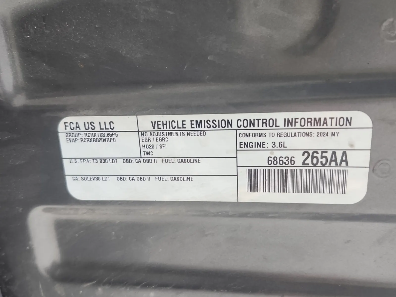 Emission Sticker Photo