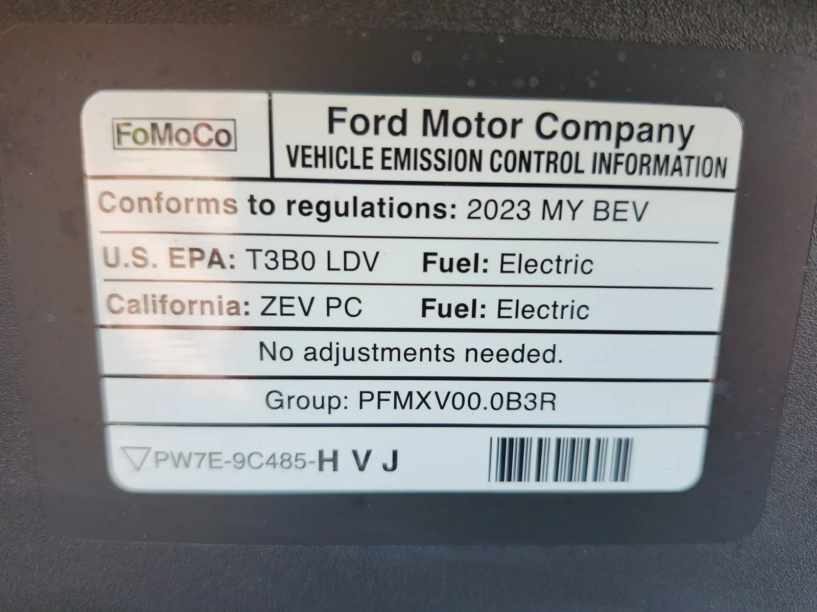 Emission Sticker Photo