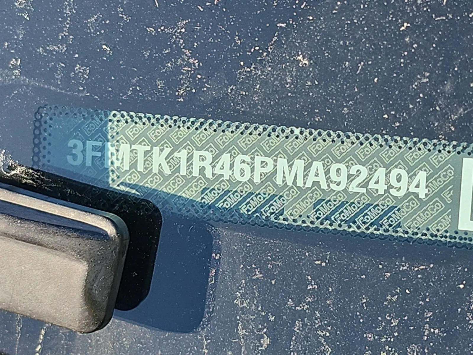 Dash VIN Plate Photo