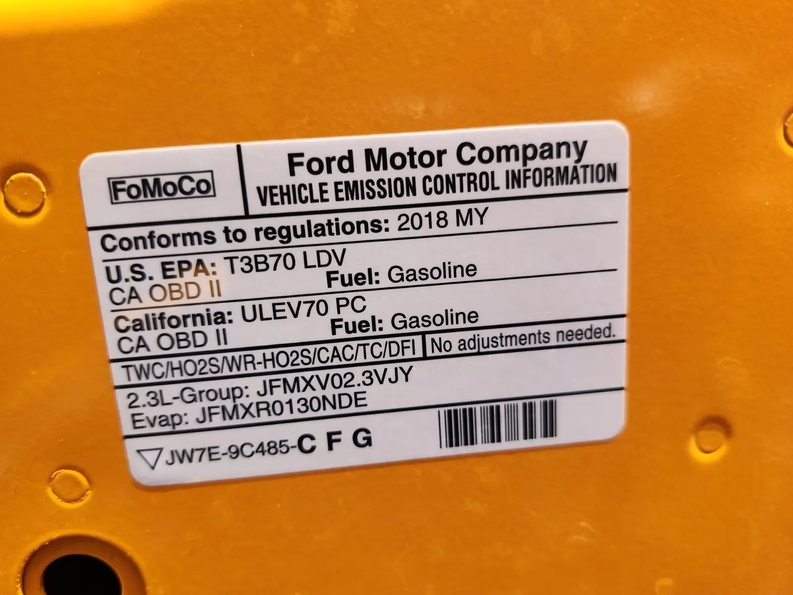 Emission Sticker Photo