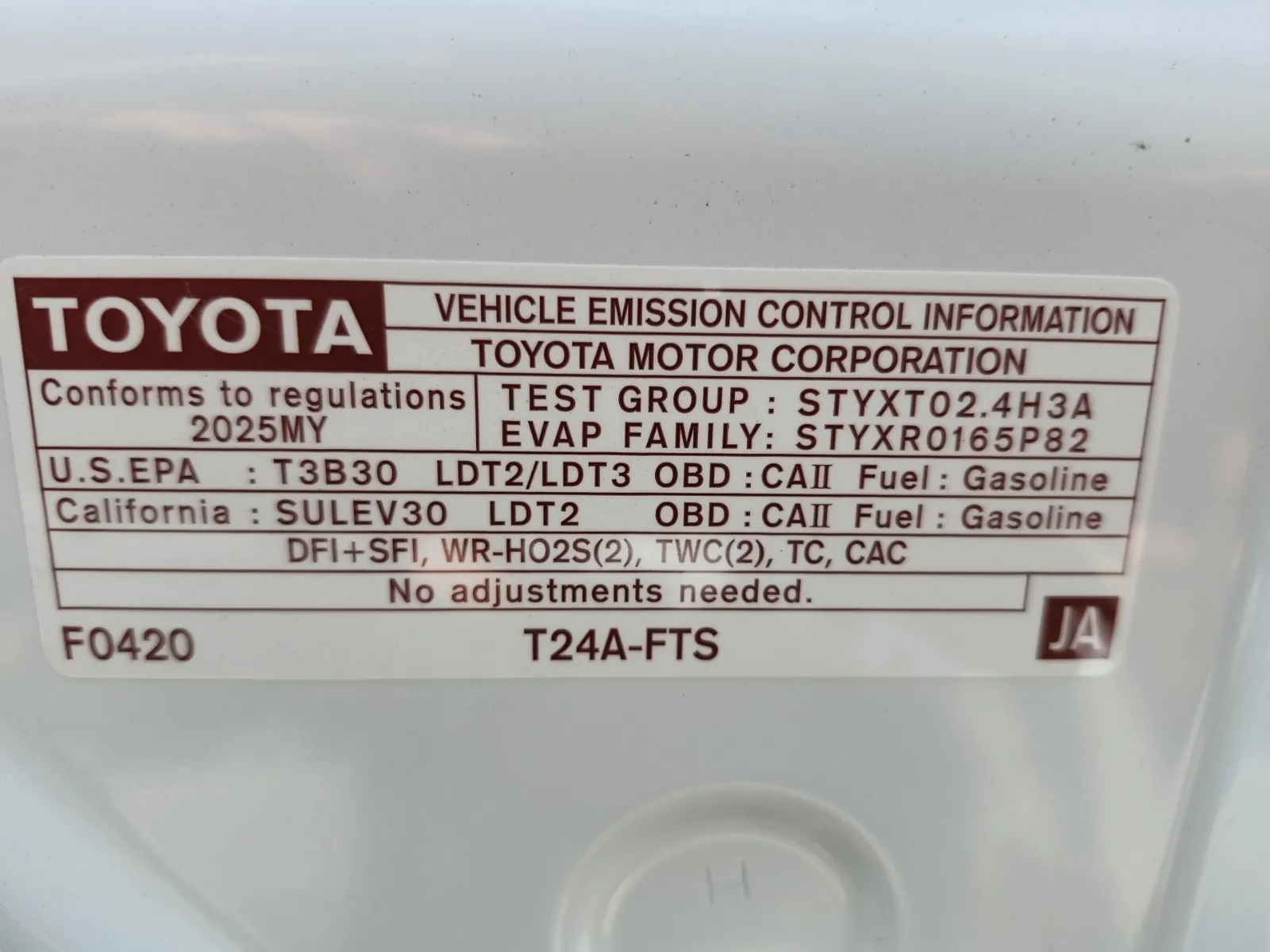Emission Sticker Photo