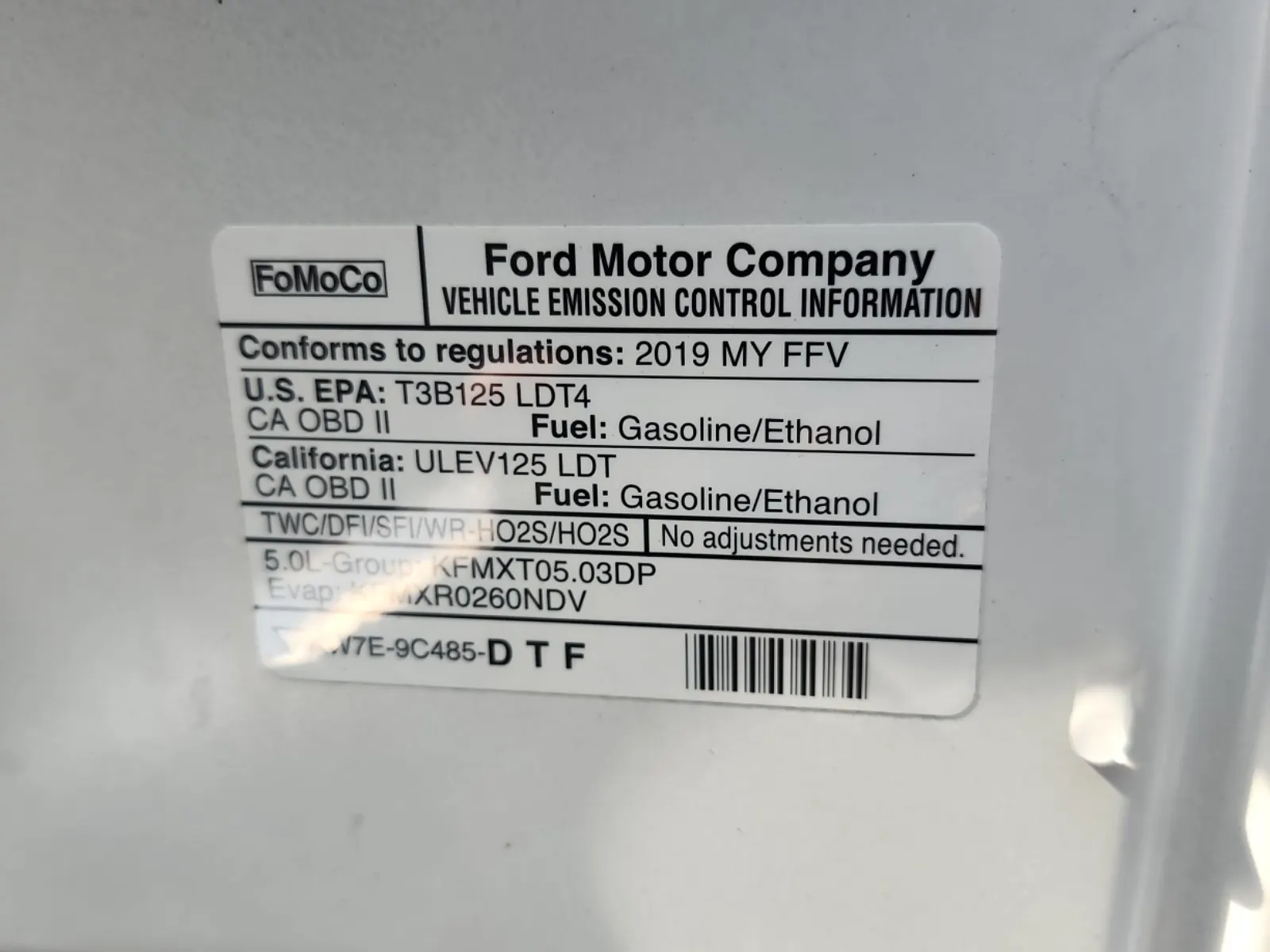 Emission Sticker Photo