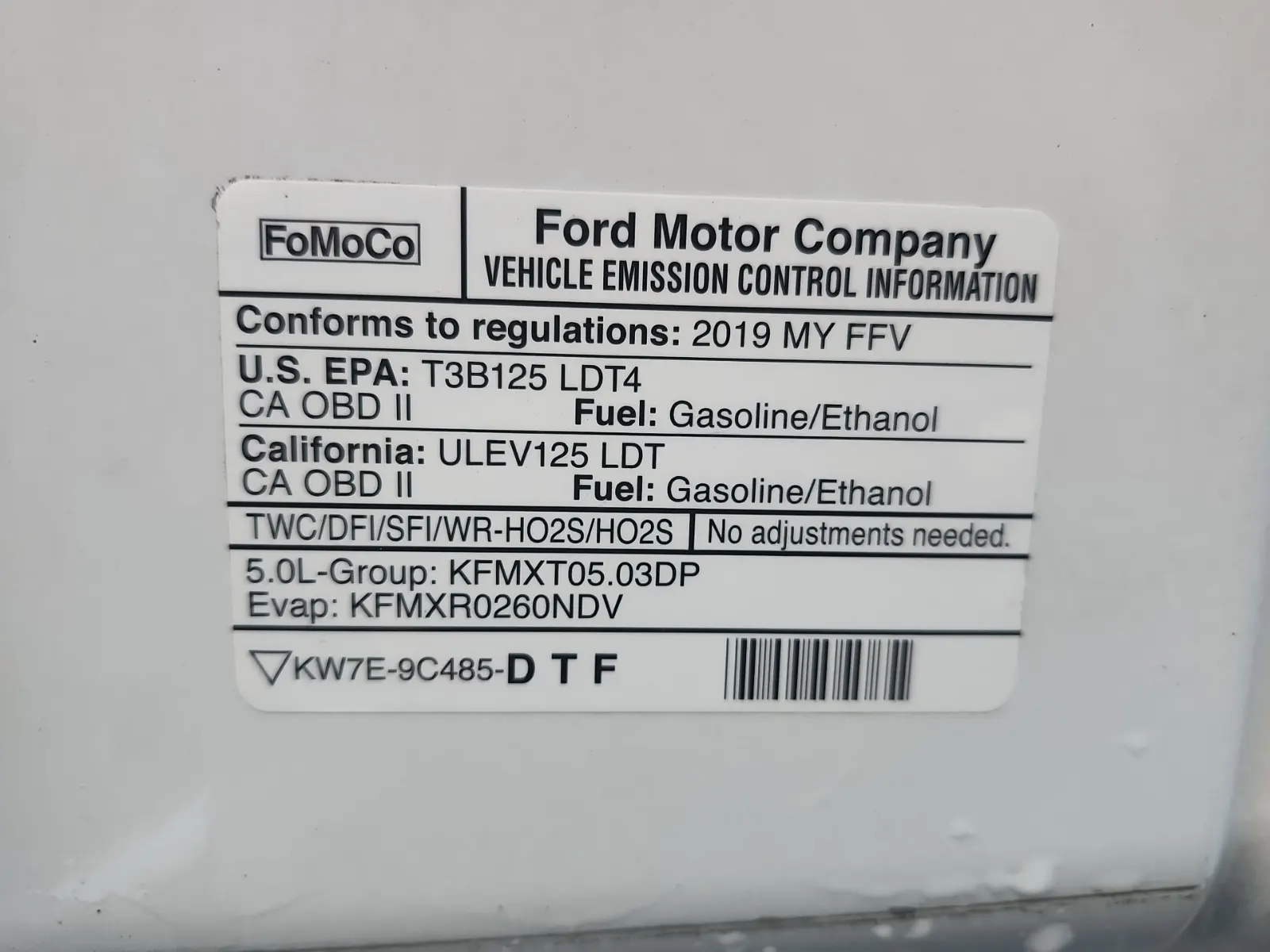 Emission Sticker Photo