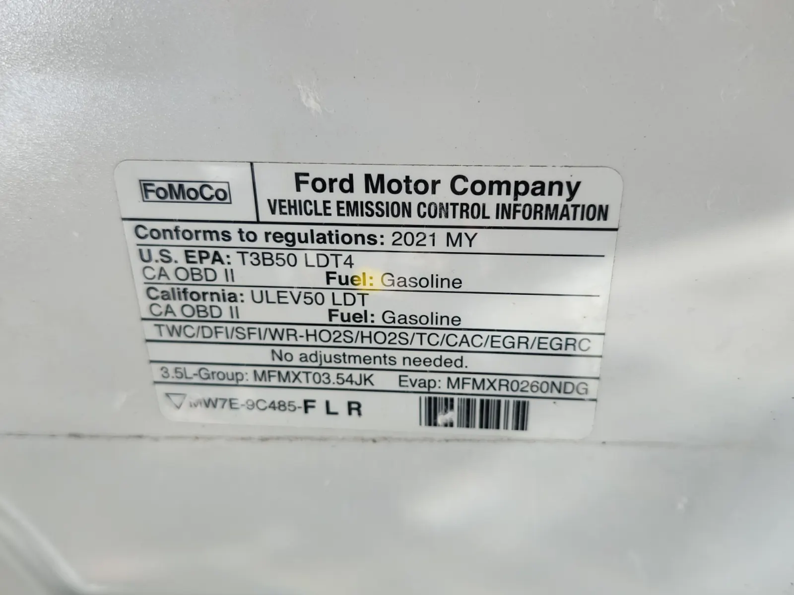 Emission Sticker Photo