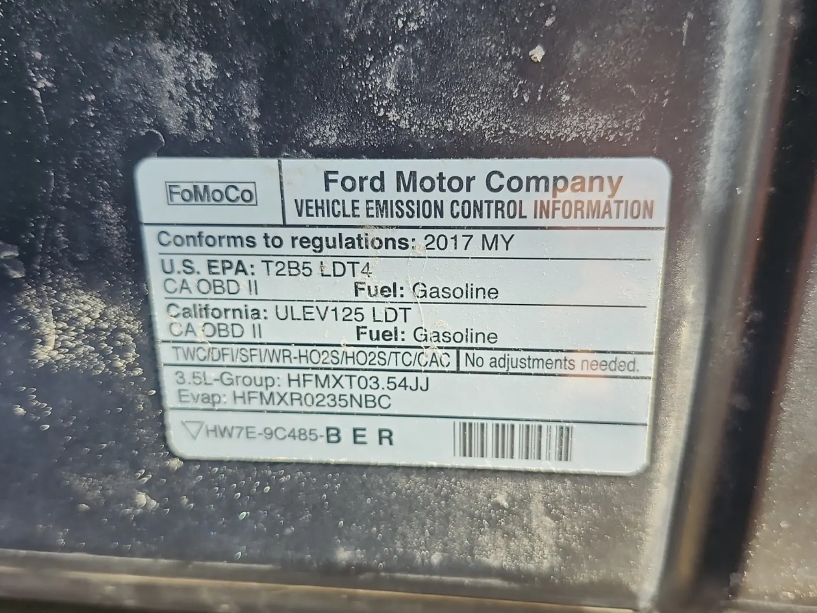 Emission Sticker Photo