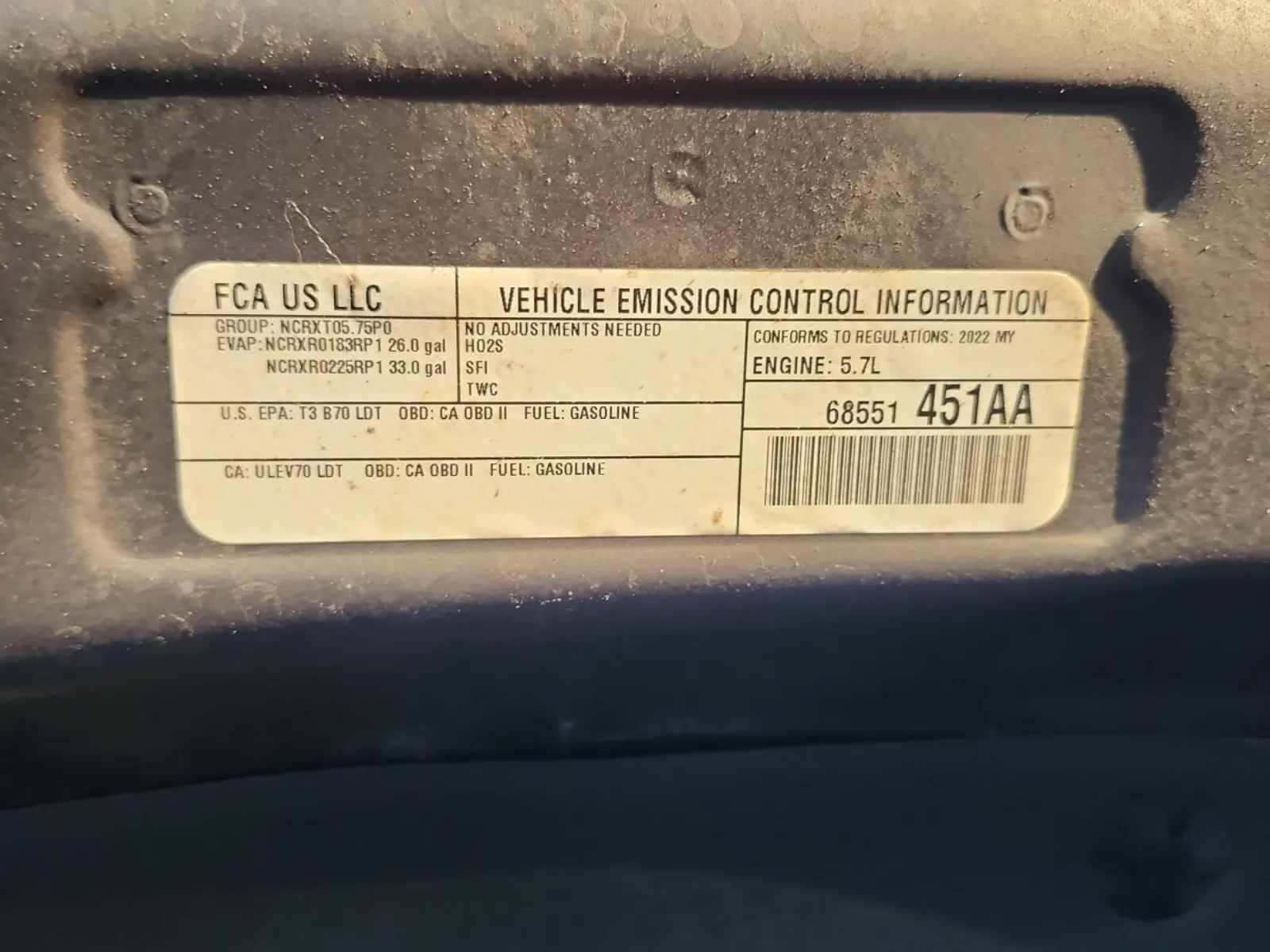 Emission Sticker Photo