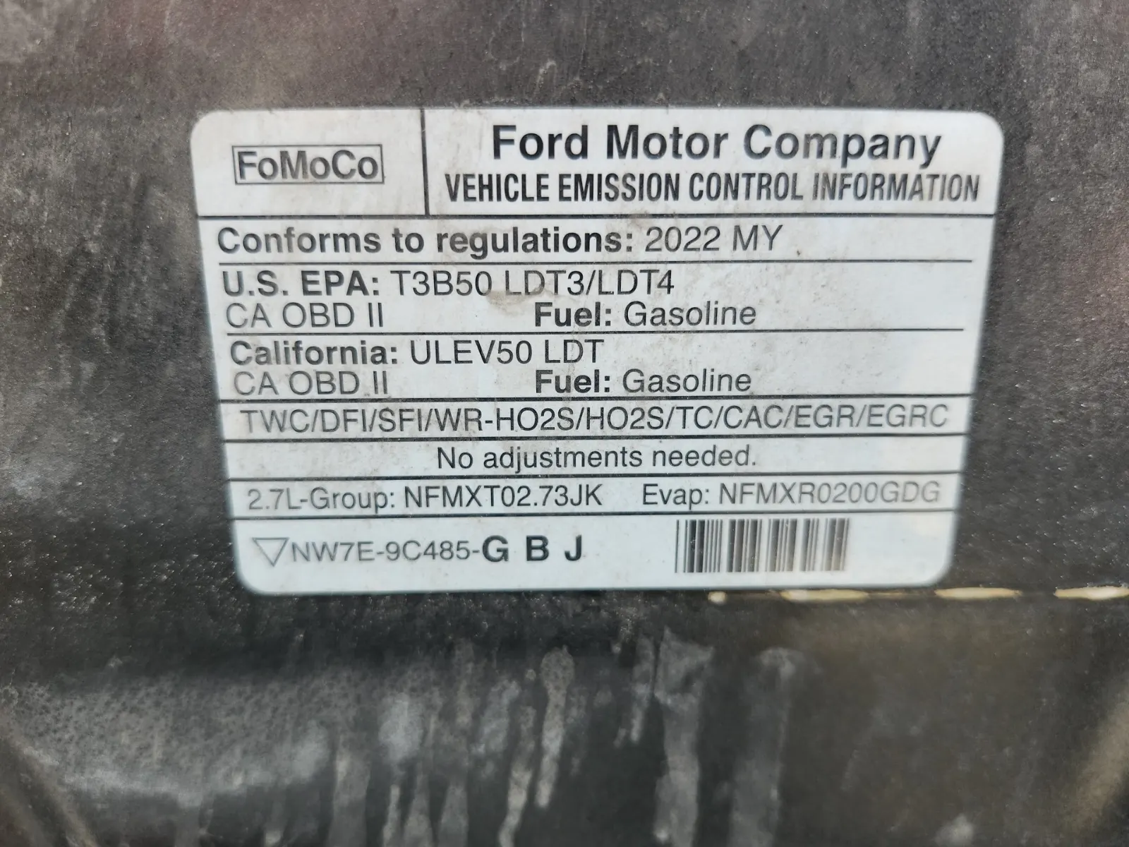 Emission Sticker Photo