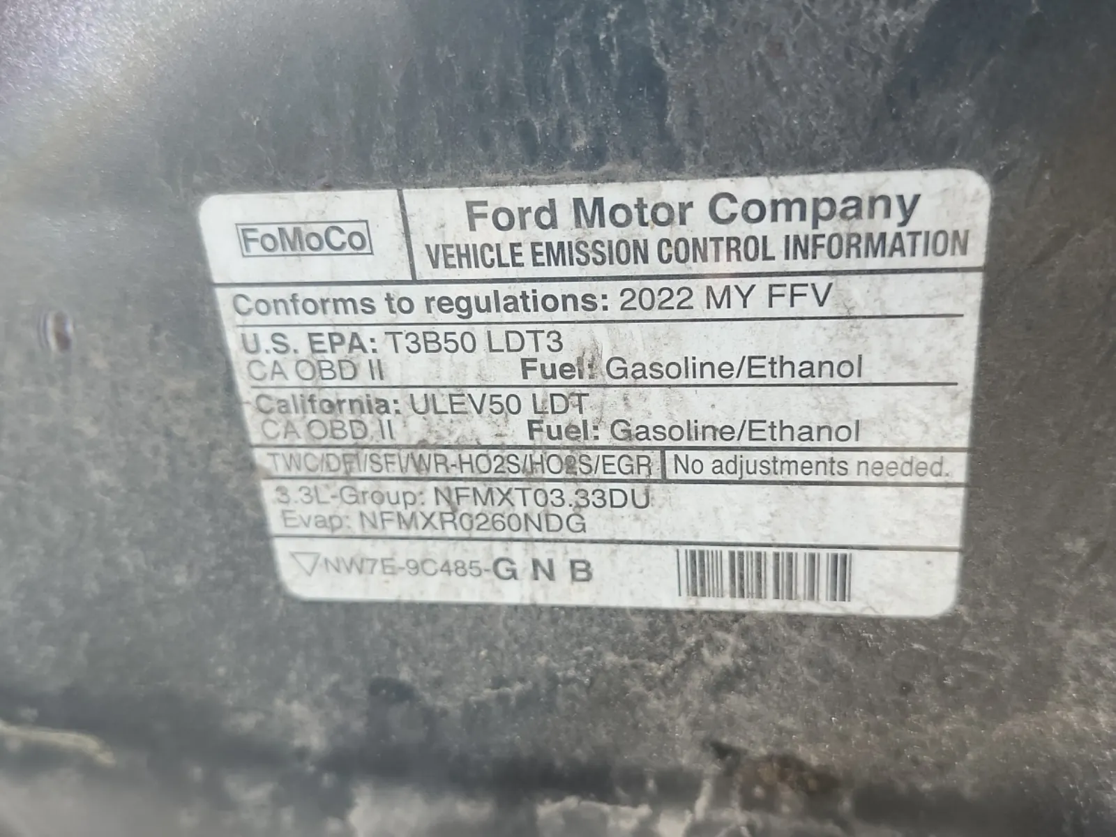 Emission Sticker Photo