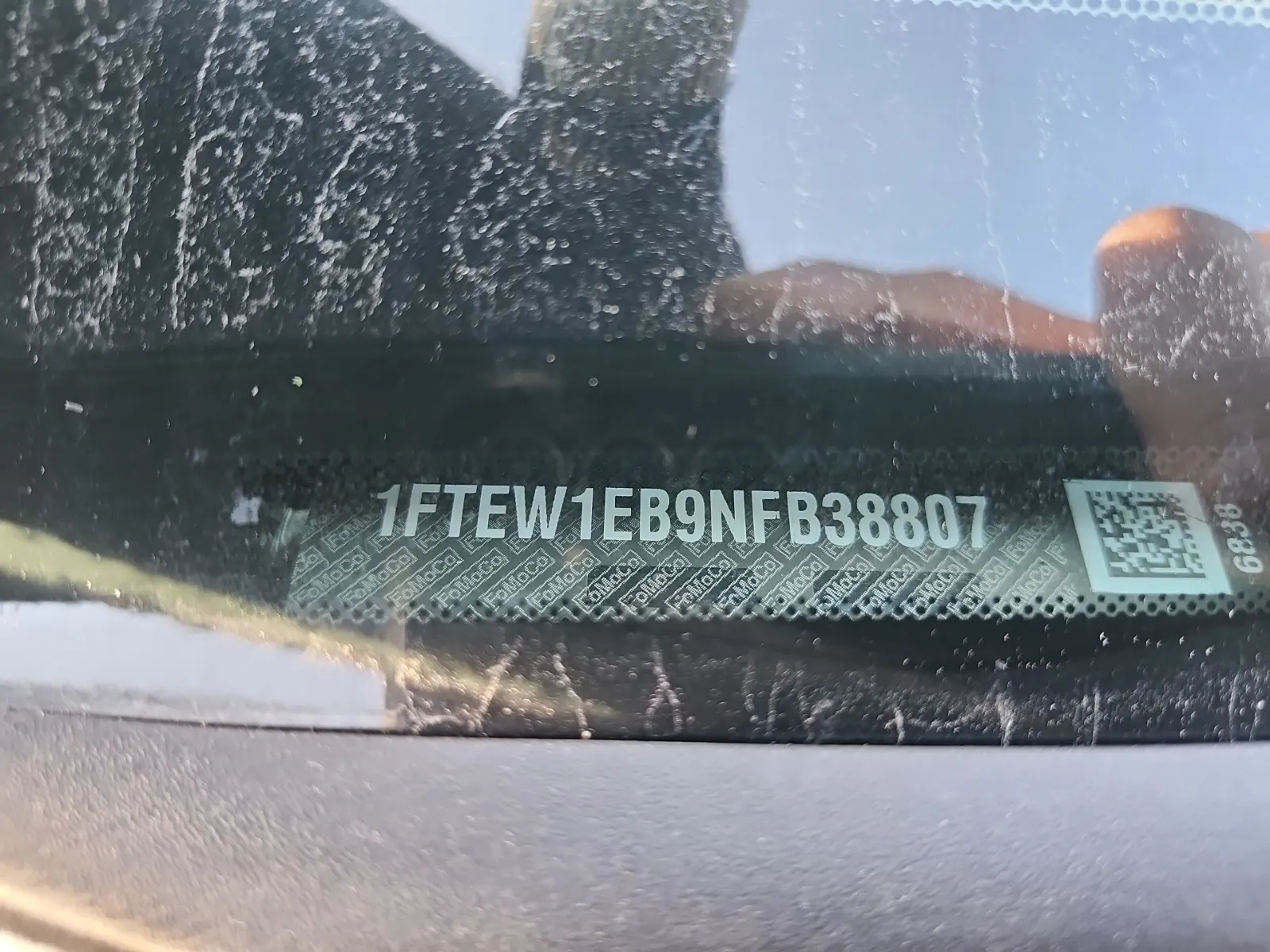 Dash VIN Plate Photo