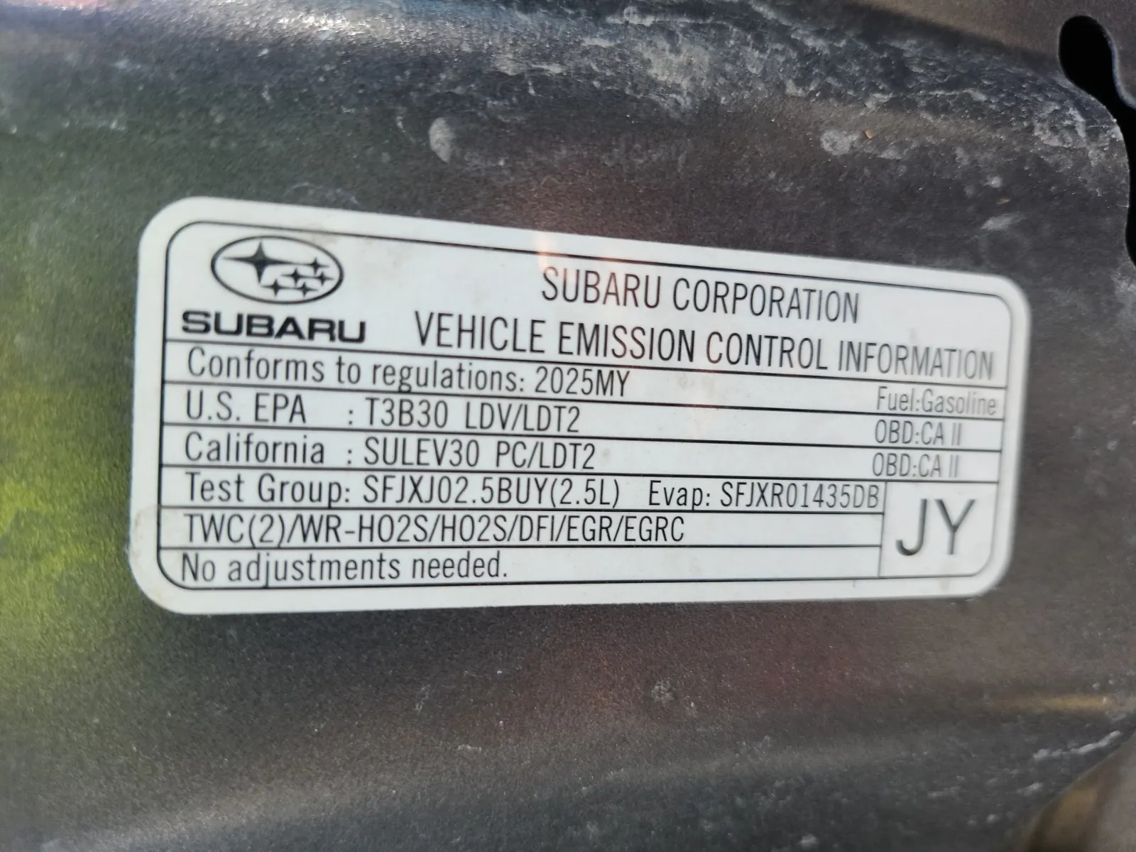 Emission Sticker Photo