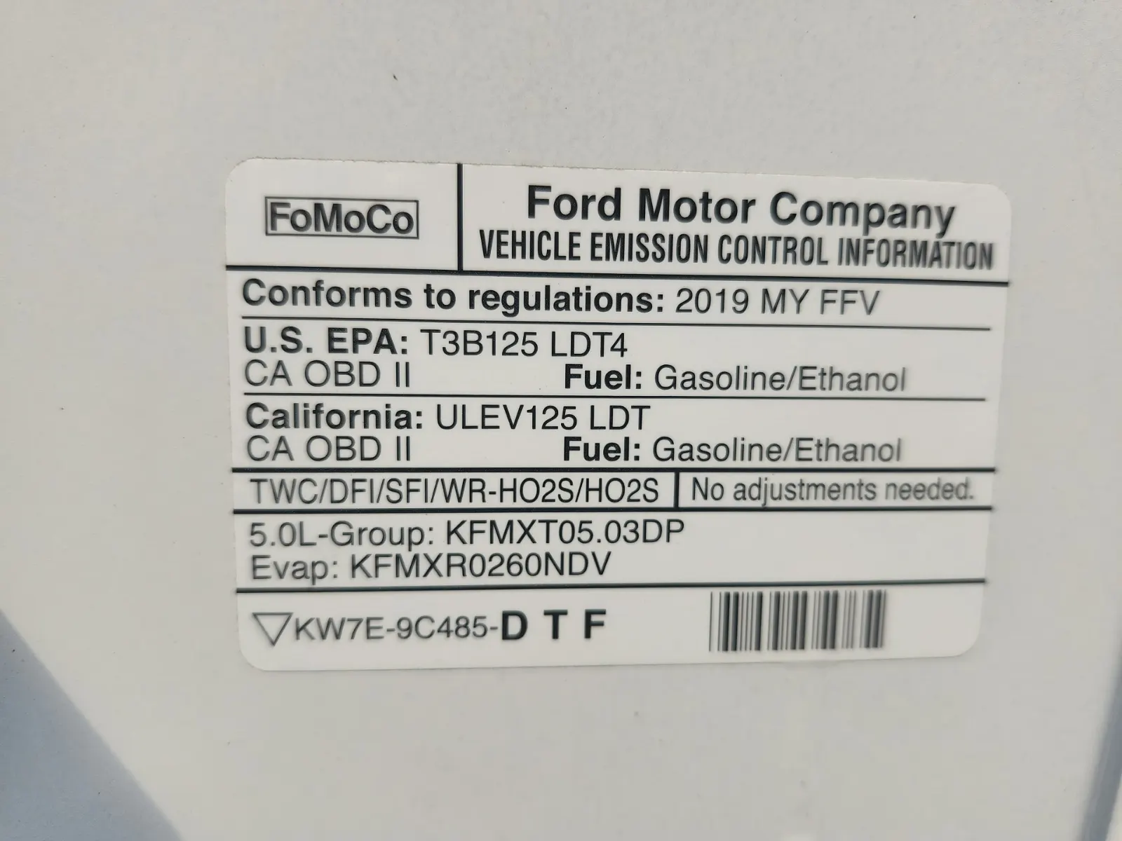 Emission Sticker Photo