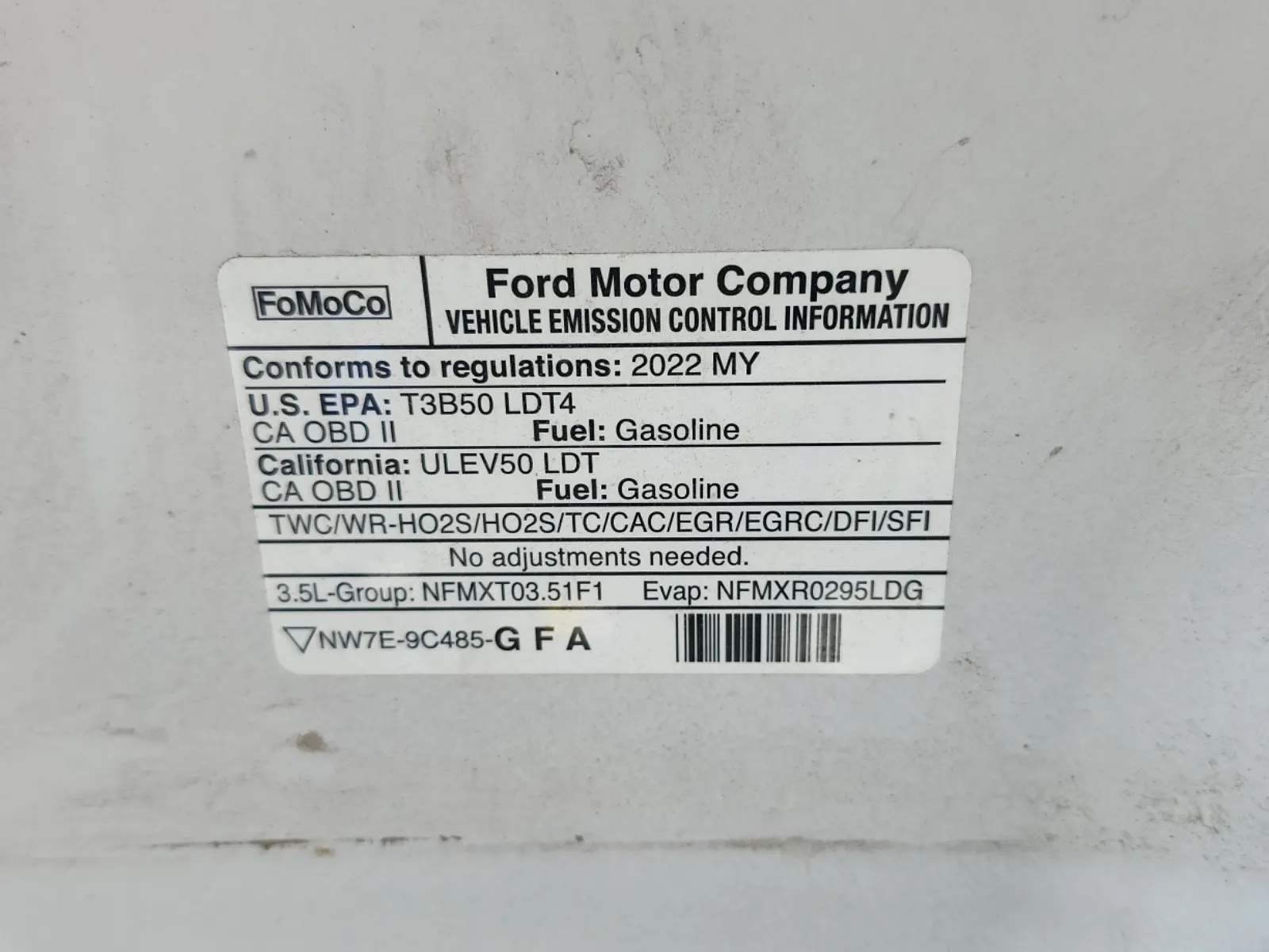 Emission Sticker Photo