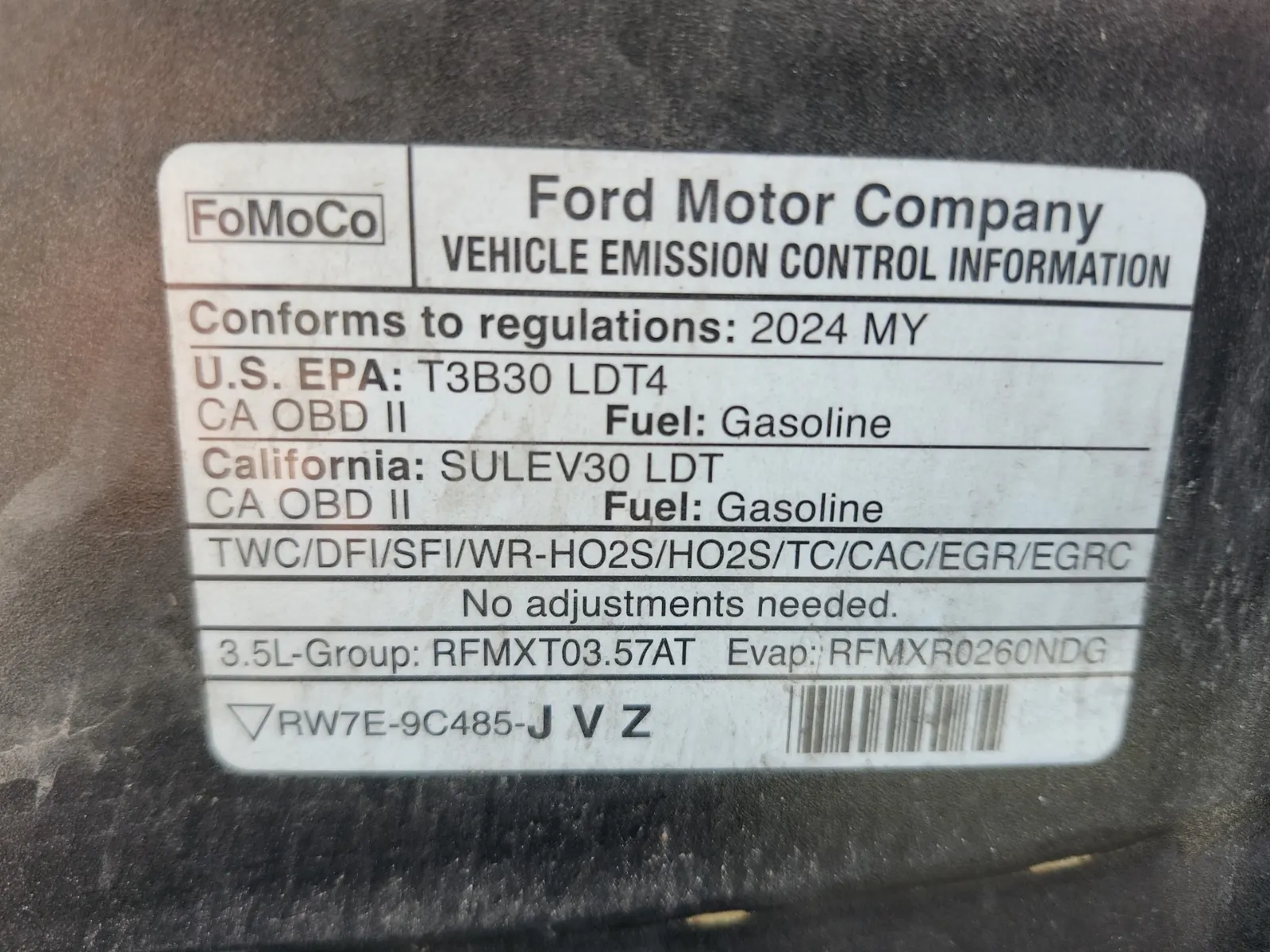 Emission Sticker Photo