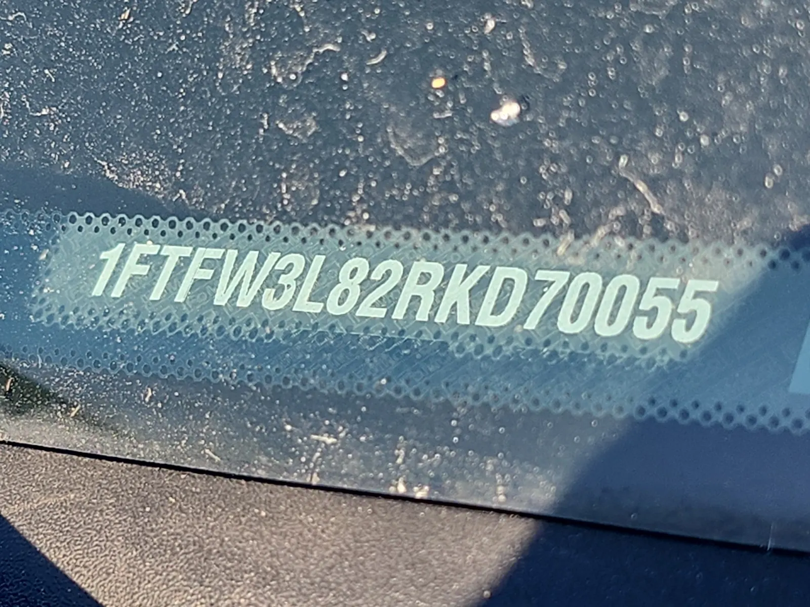 Dash VIN Plate Photo