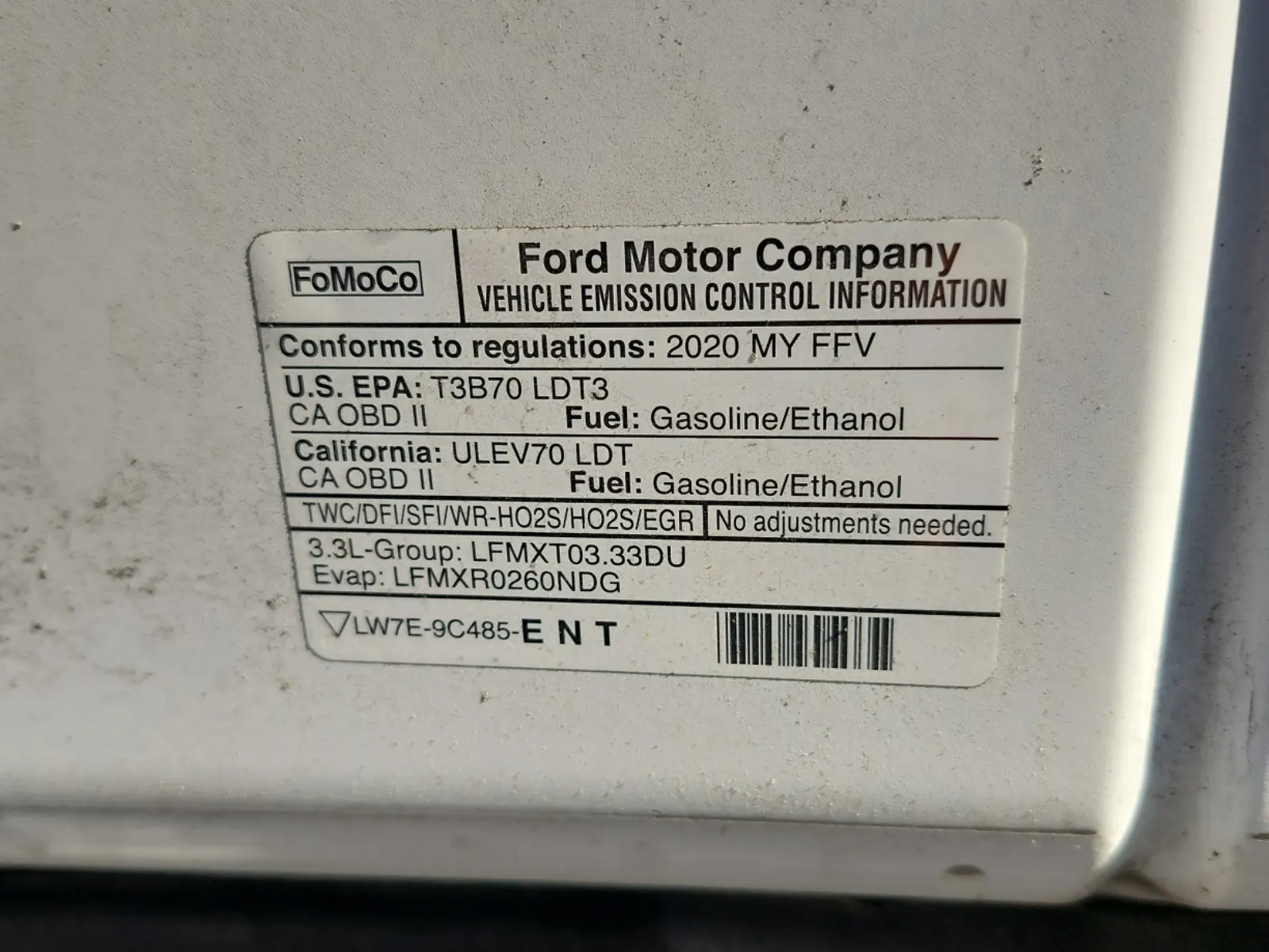 Emission Sticker Photo