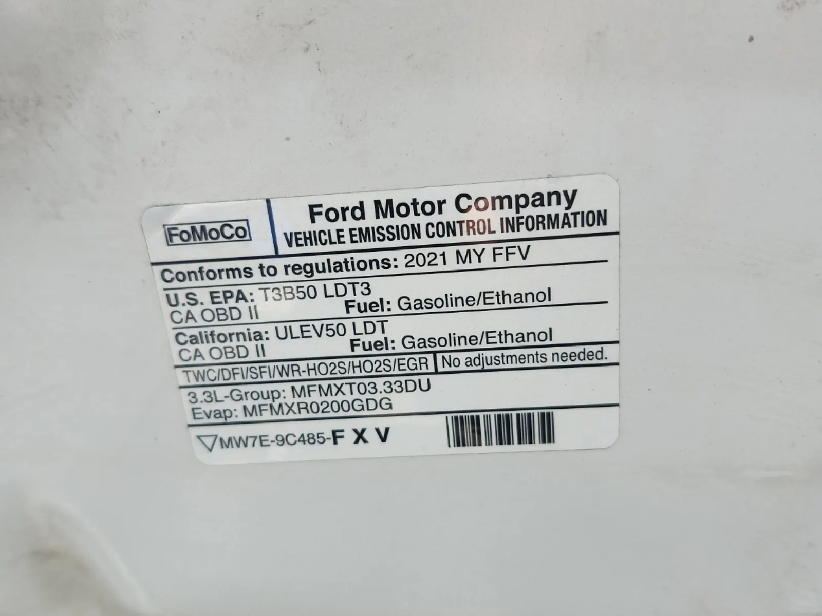 Emission Sticker Photo