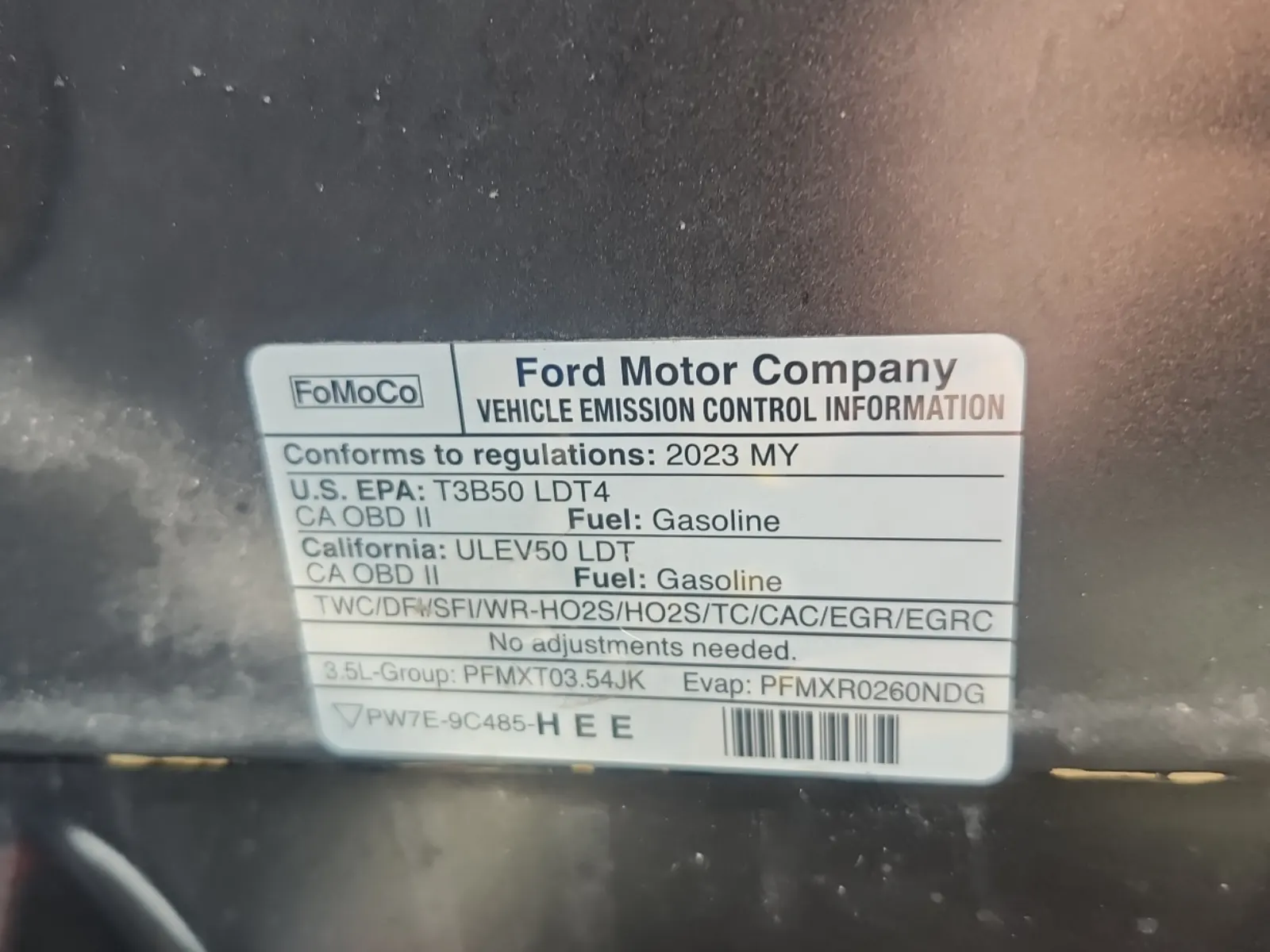 Emission Sticker Photo