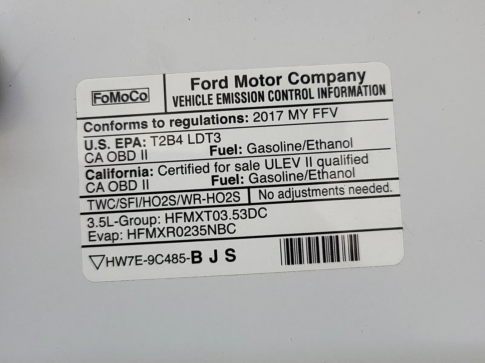 Emission Sticker Photo