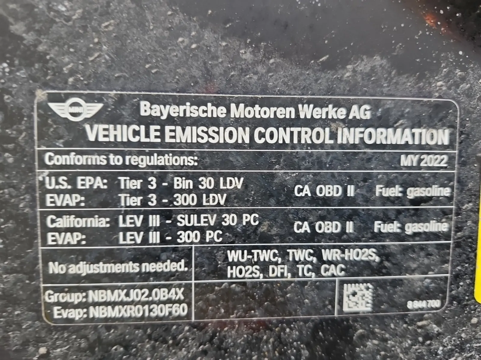 Emission Sticker Photo