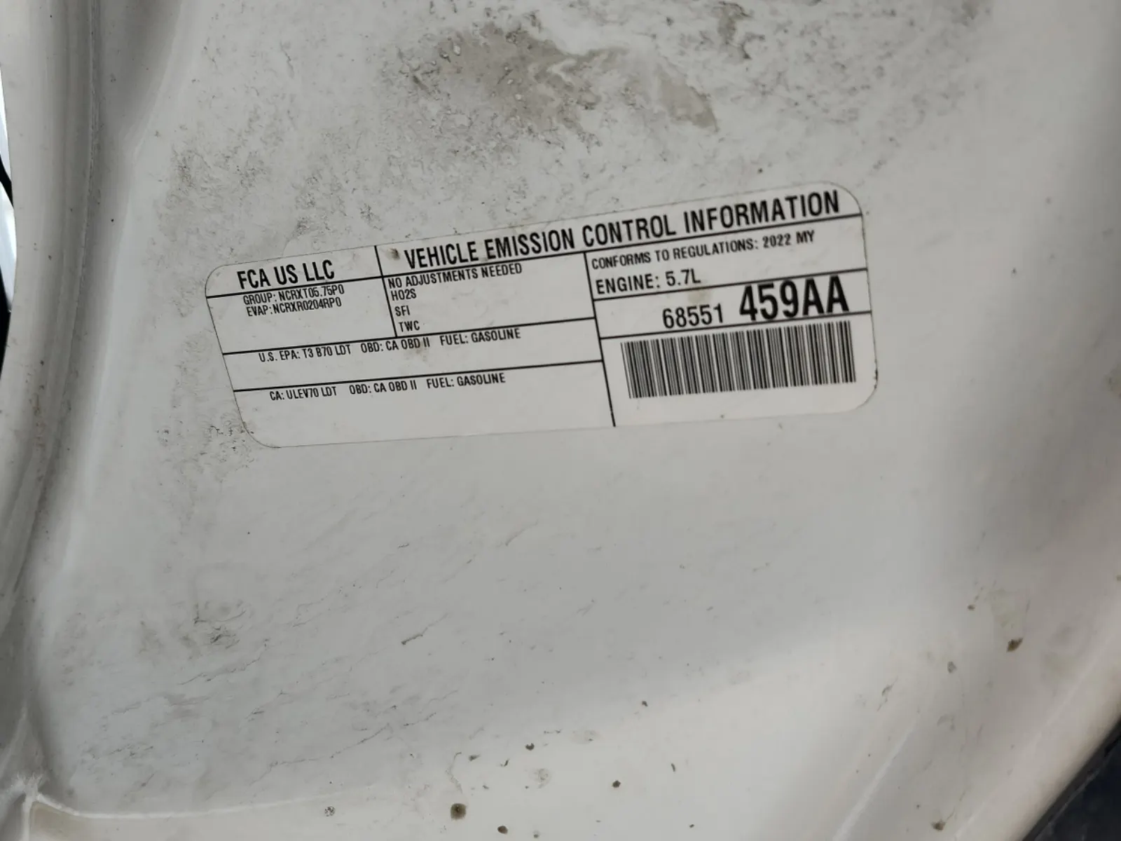 Emission Sticker Photo