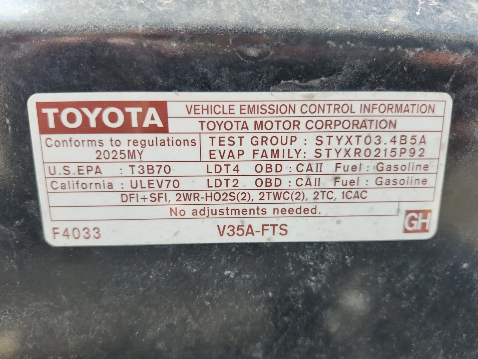 Emission Sticker Photo