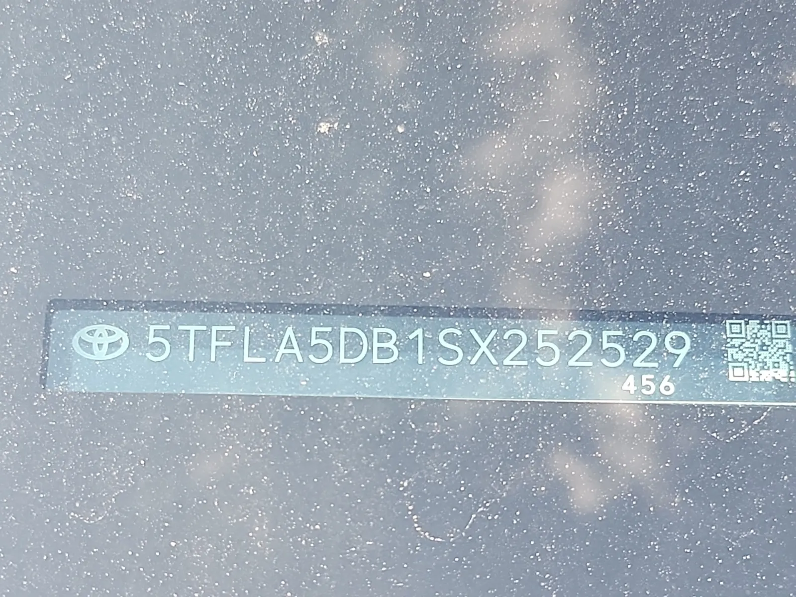 Dash VIN Plate Photo