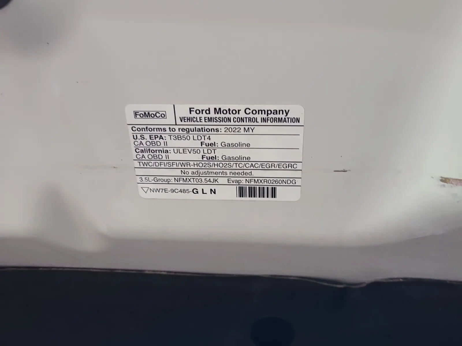 Emission Sticker Photo