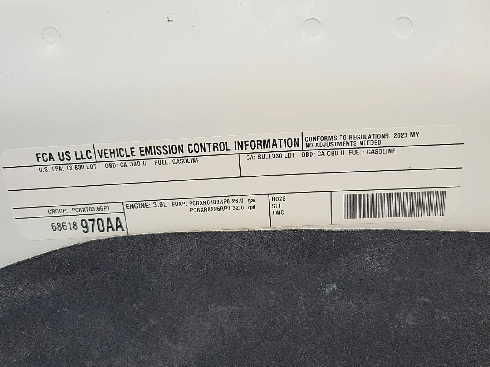 Emission Sticker Photo