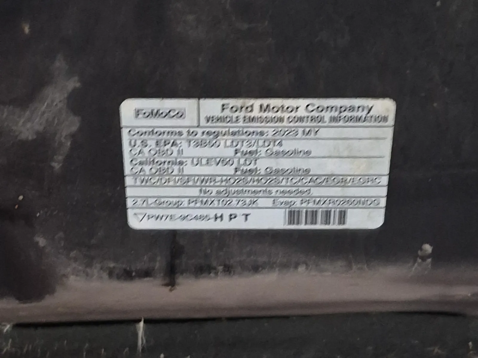 Emission Sticker Photo