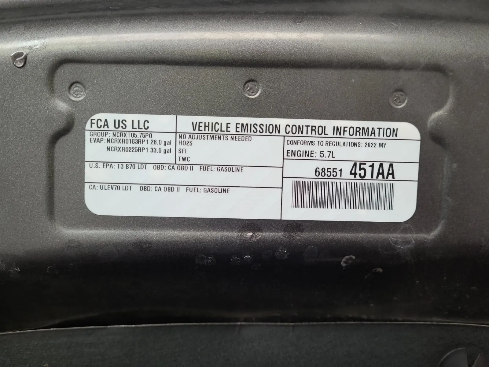 Emission Sticker Photo
