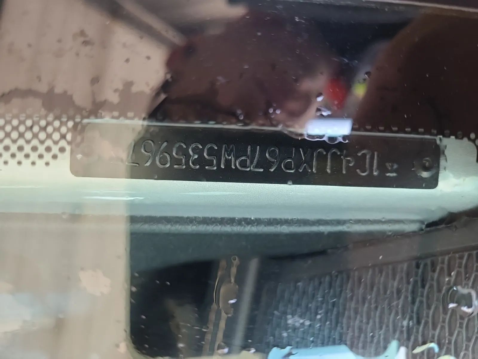 Dash VIN Plate Photo