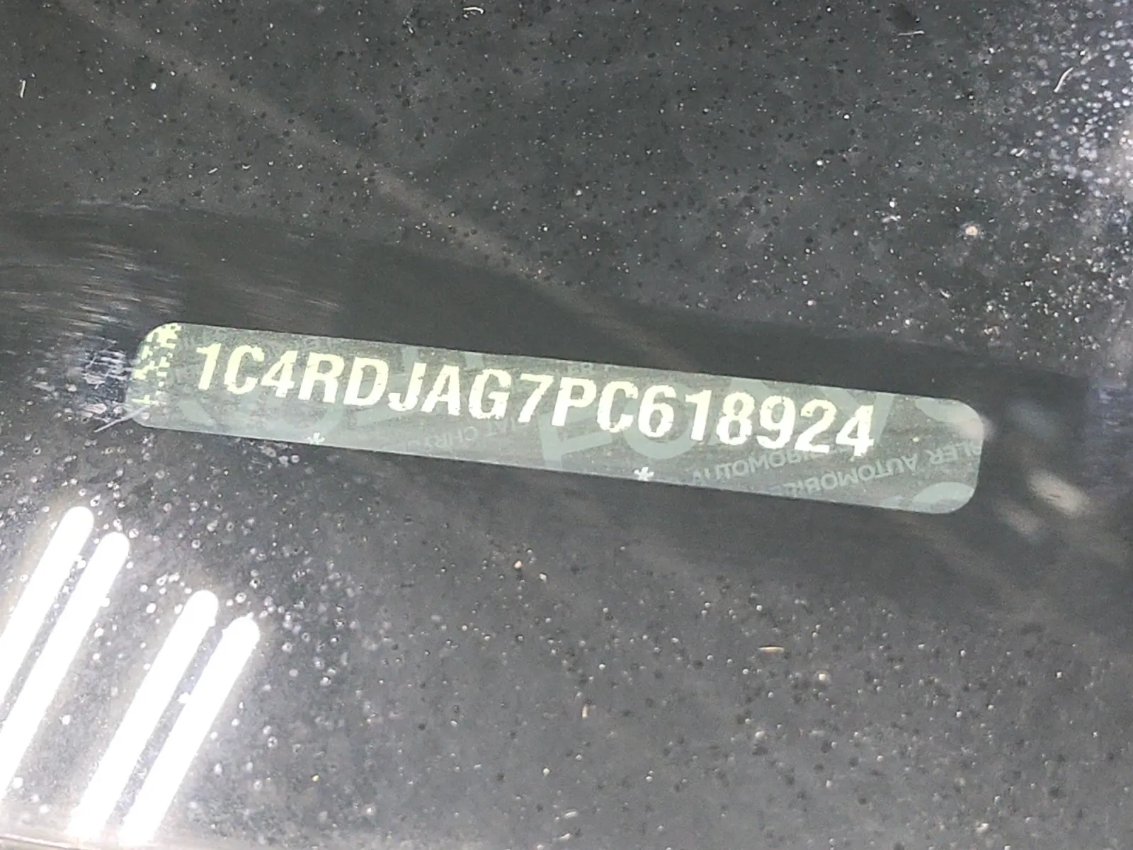 Dash VIN Plate Photo