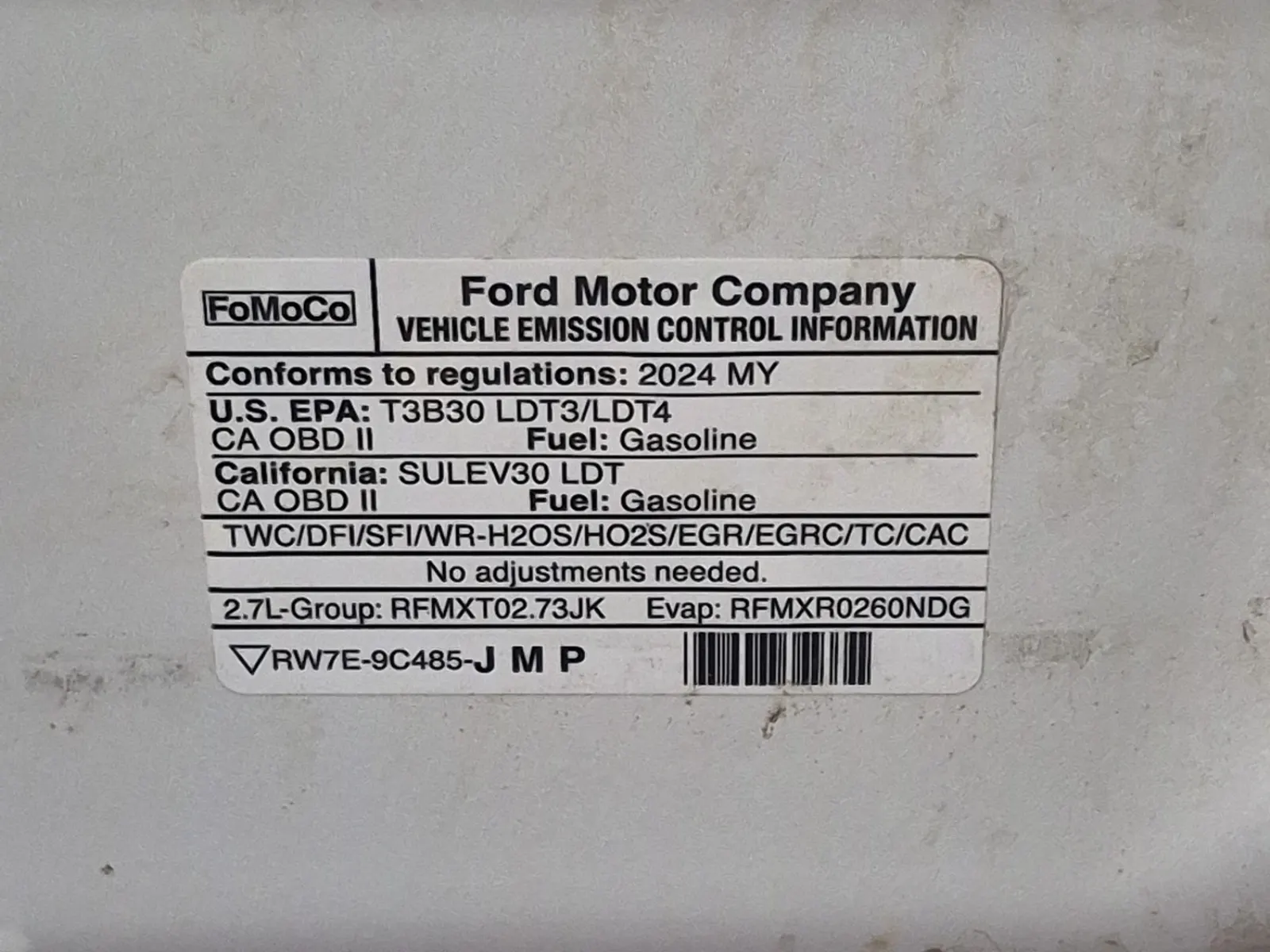 Emission Sticker Photo
