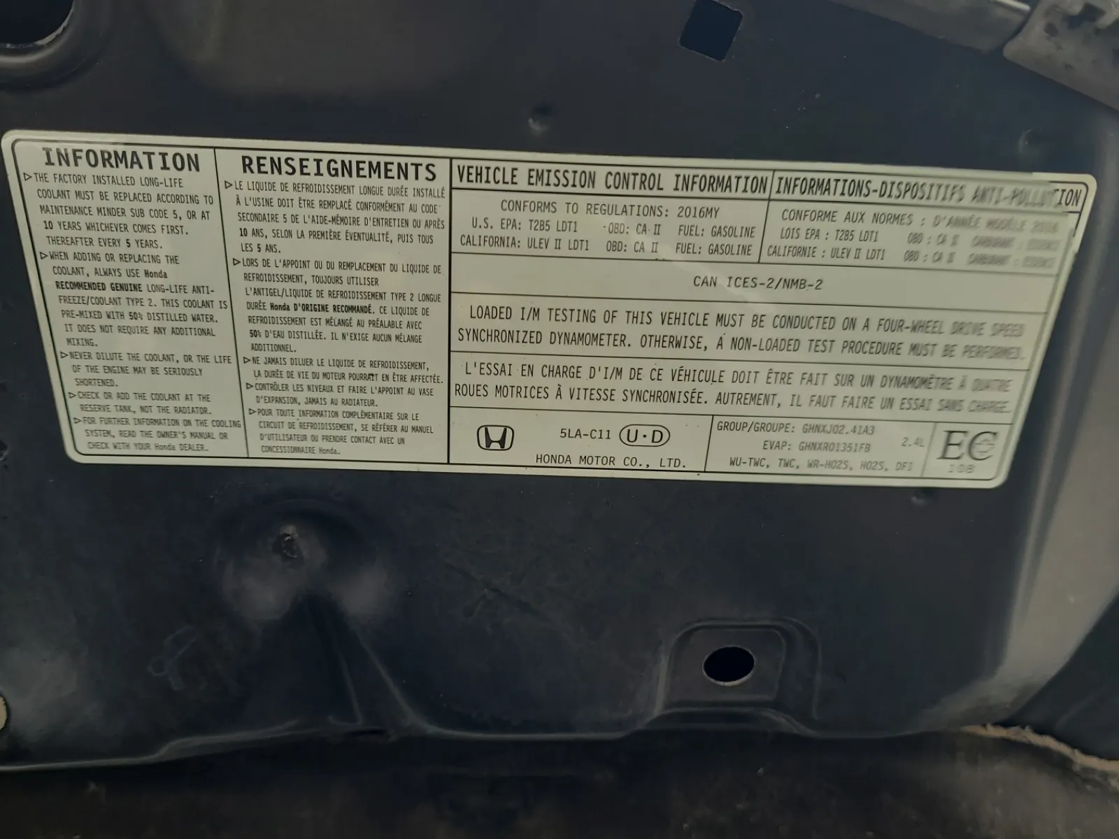 Emission Sticker Photo