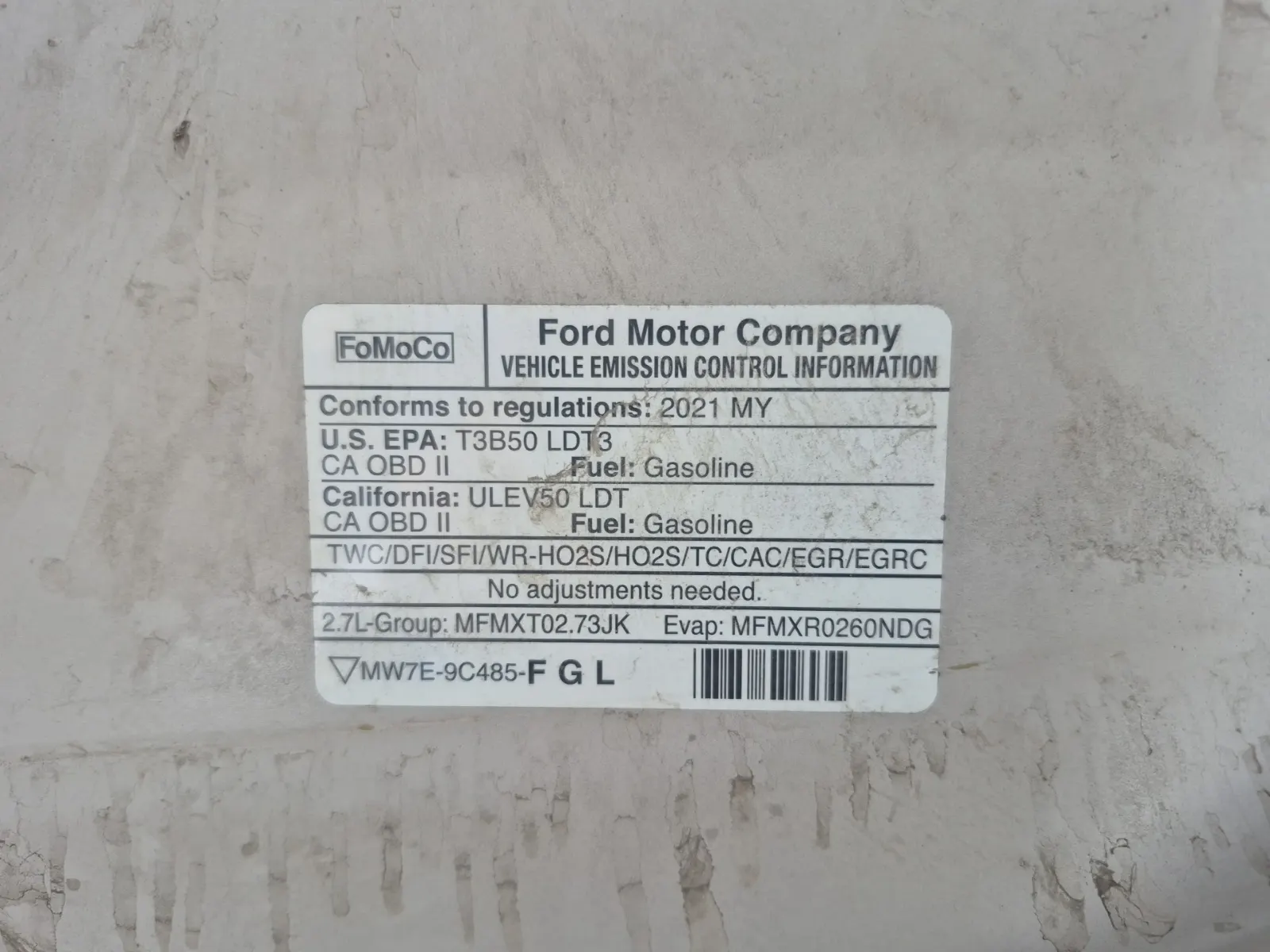 Emission Sticker Photo