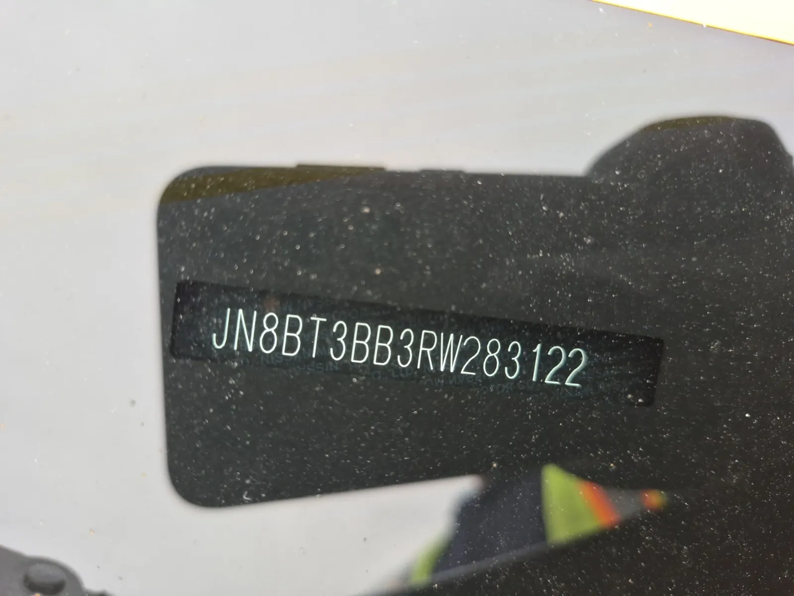 Dash VIN Plate Photo